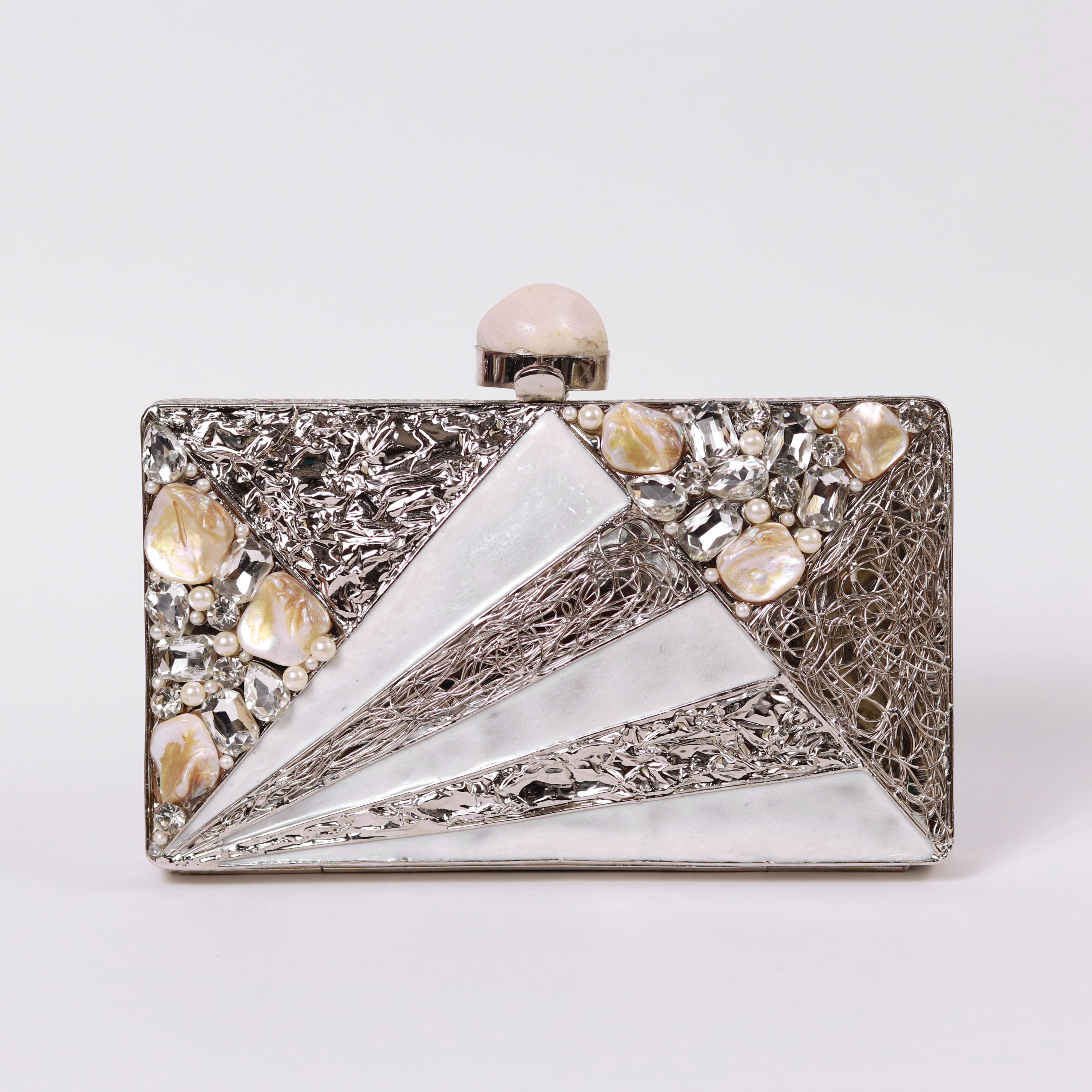 THE TAN CLAN Iqra Embellished Mother of Pearl Clutch