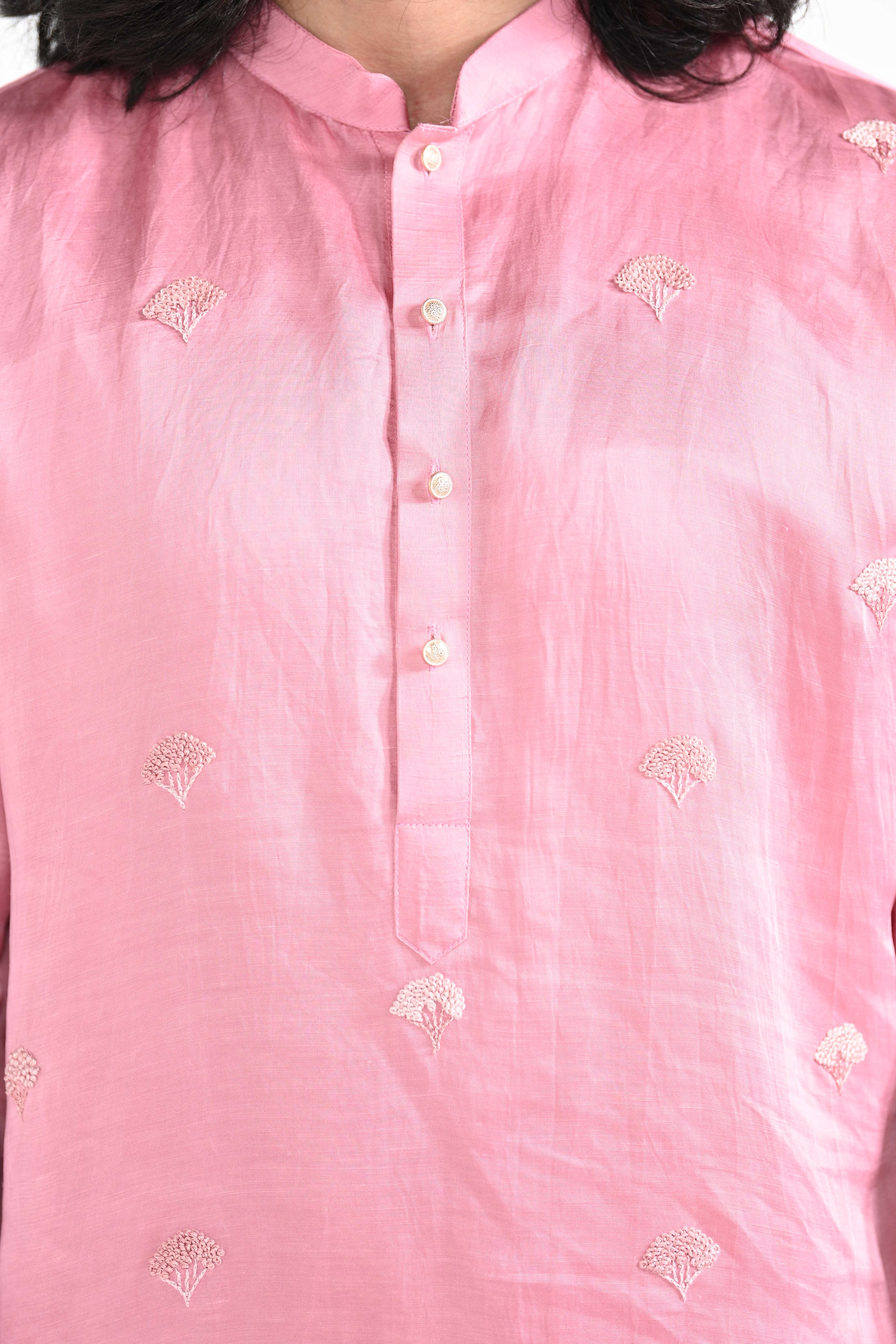 Mauvelous Pink Work Kurta Set