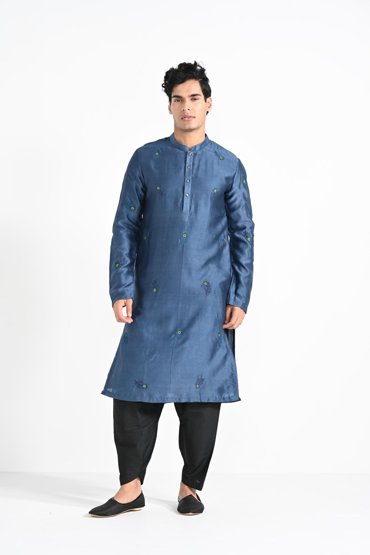 Marlin Blue Work Kurta Set