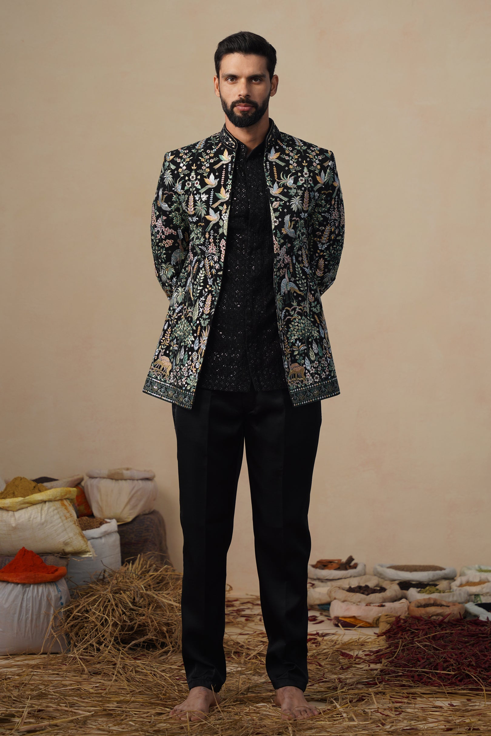 PARIND BLACK JODHPURI SET