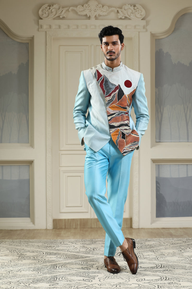 Parvat Handpainted Embroidered Bandhgala