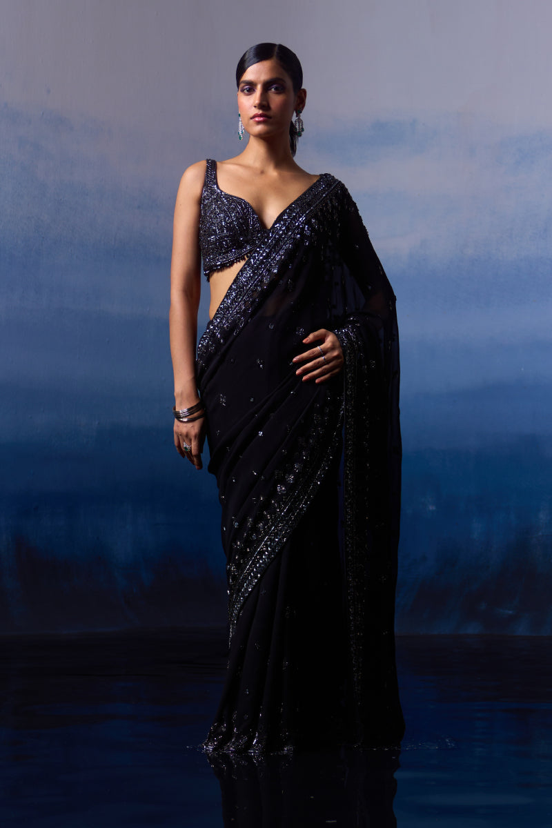 Black Geor. Saree