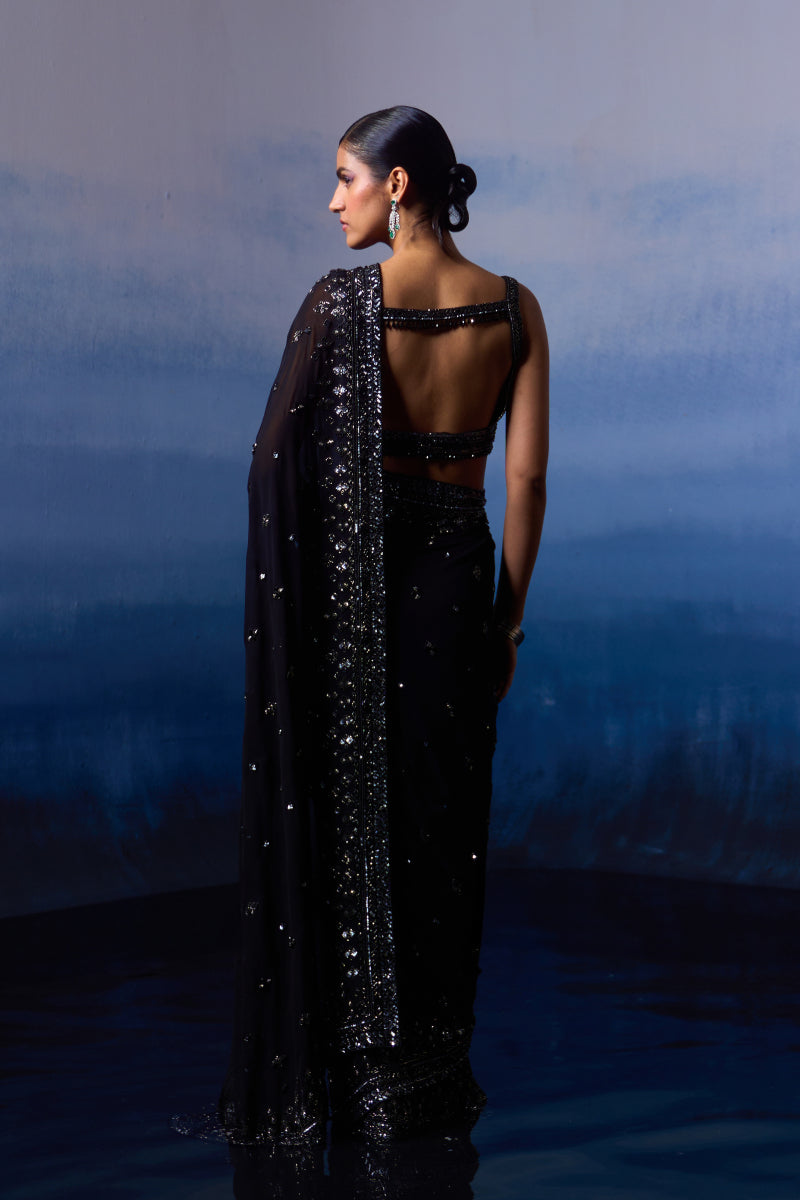 Black Geor. Saree