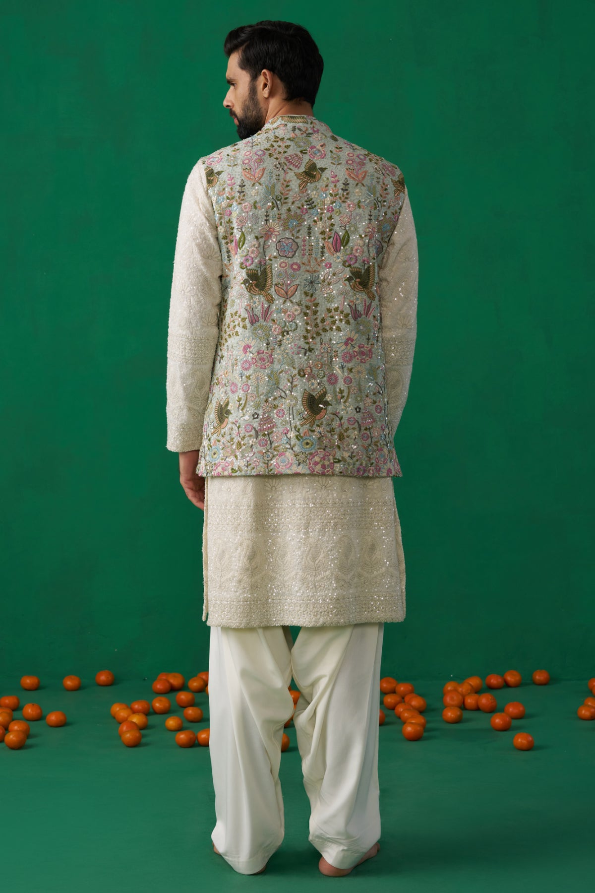 POOLPANKH SKYBLUE KURTA JACKET SET