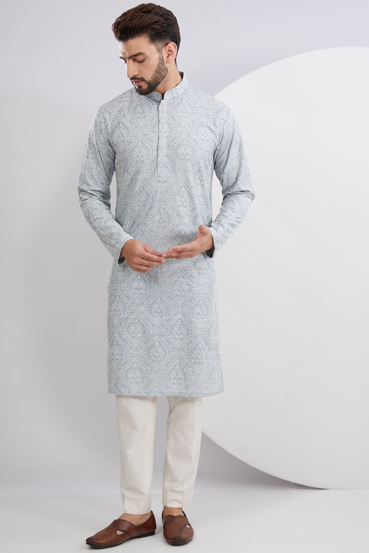 Sierra Blue Embroidered Kurta