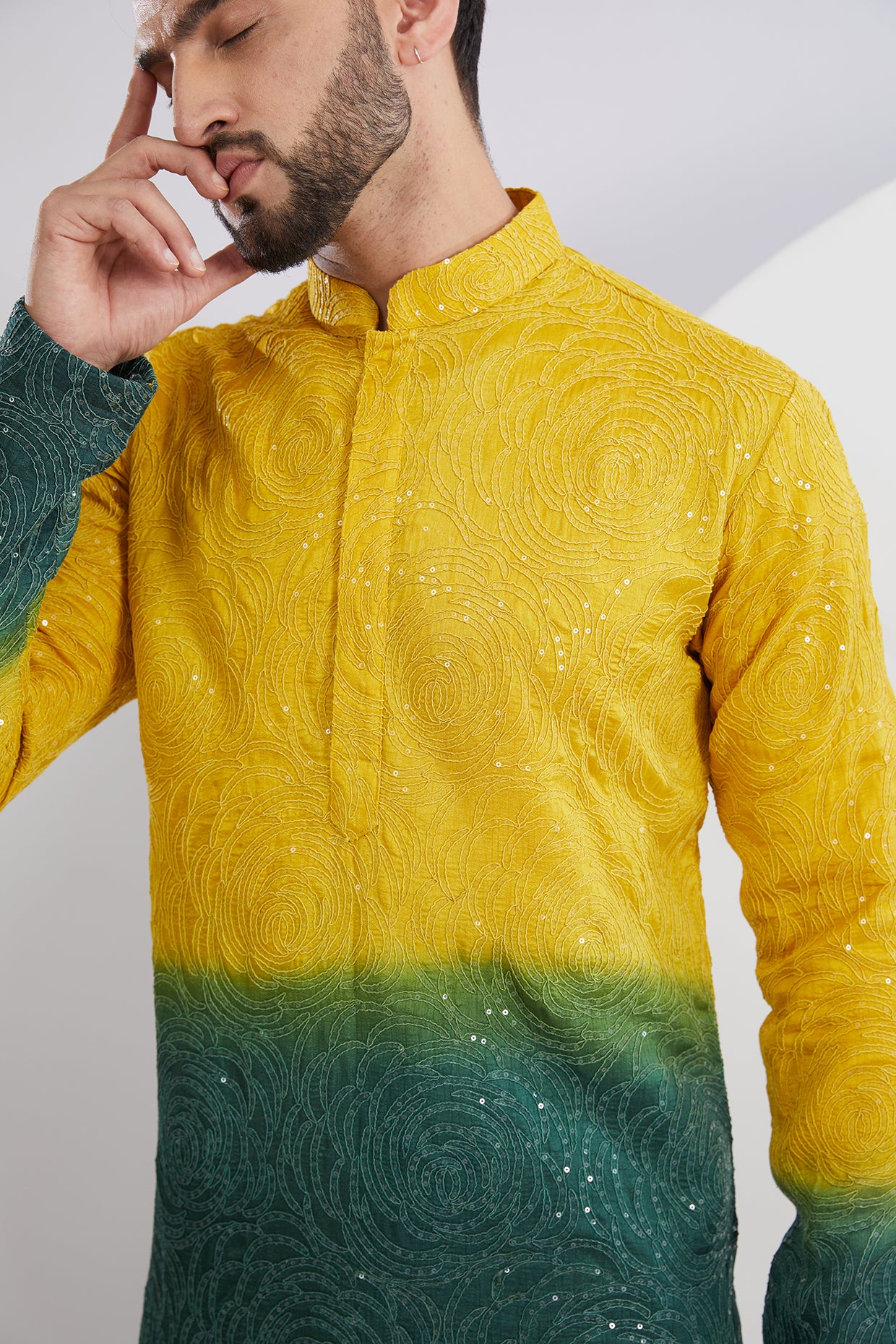 Yellow Green Ombre Kurta