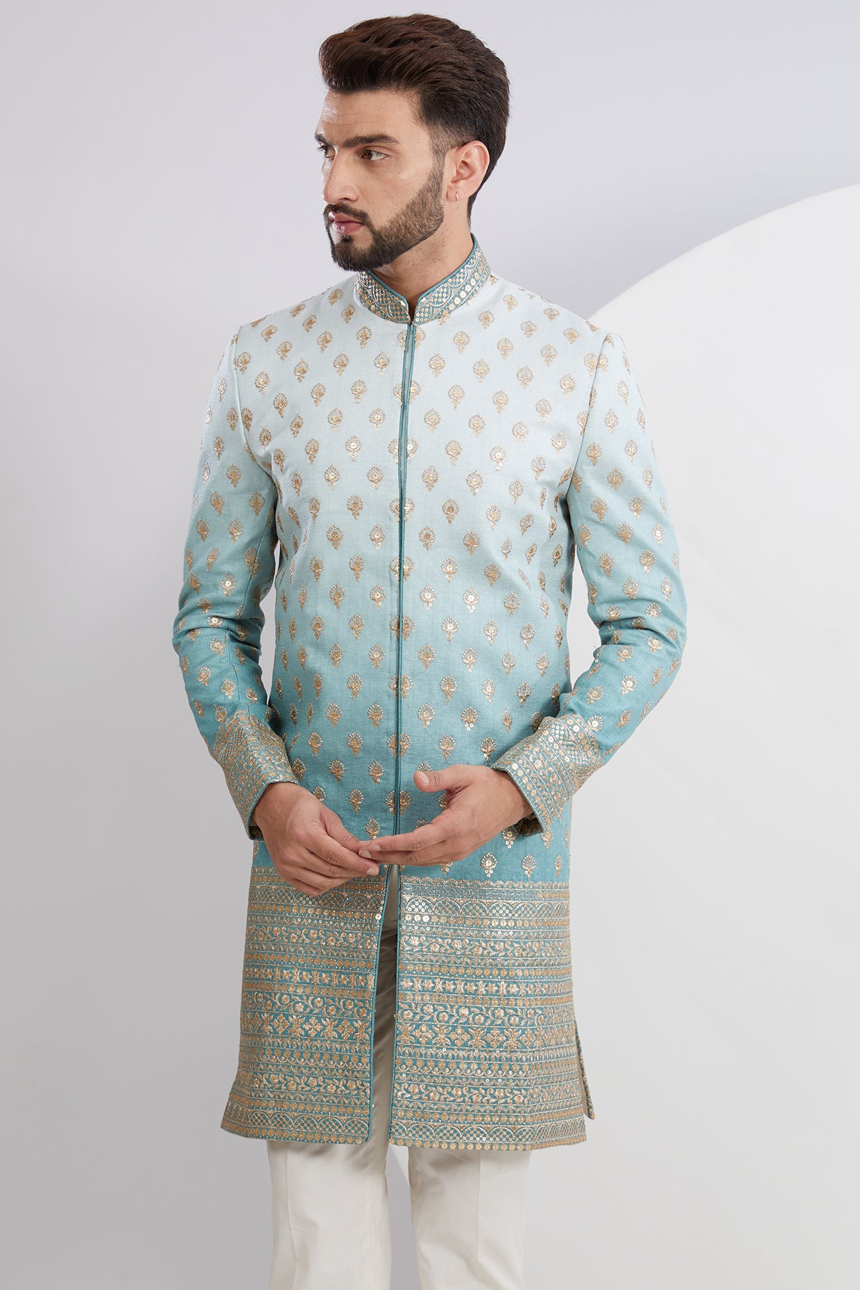 Classic ombre shaded Embroidered Sherwani