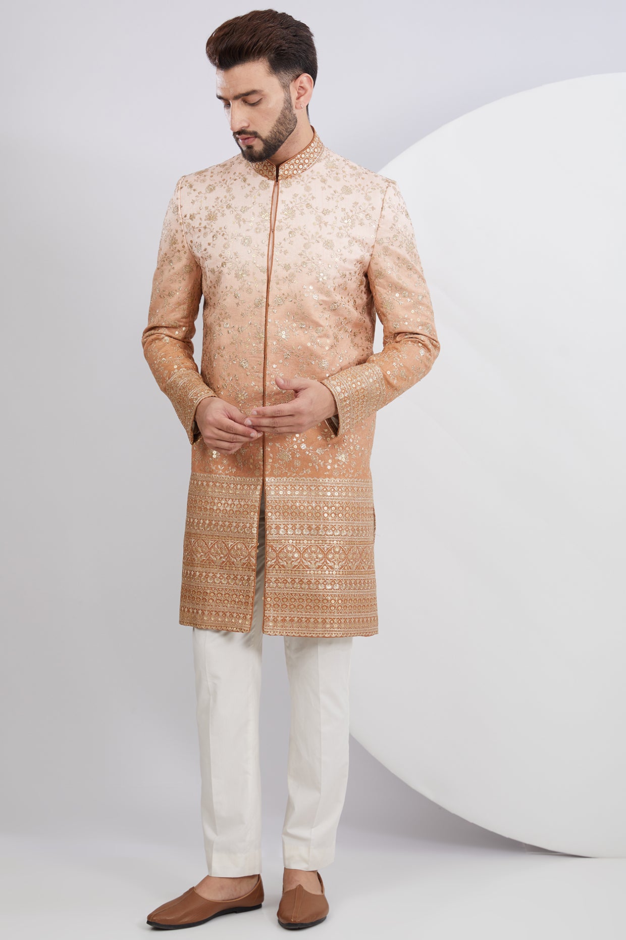 Classic ombre shaded Embroidered Sherwani