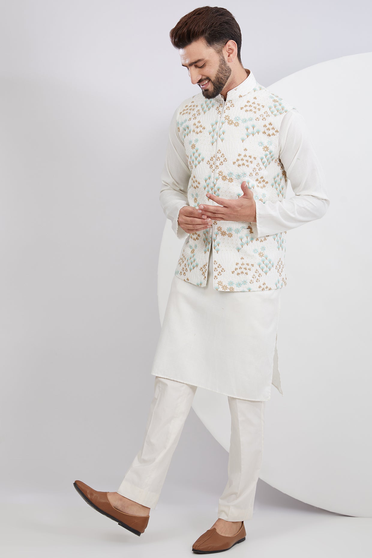 Floral Embroidered Nehru Jacket