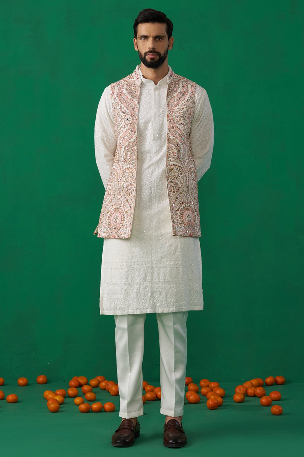 KASHMIRI MIRROR KURTA JACKET SET
