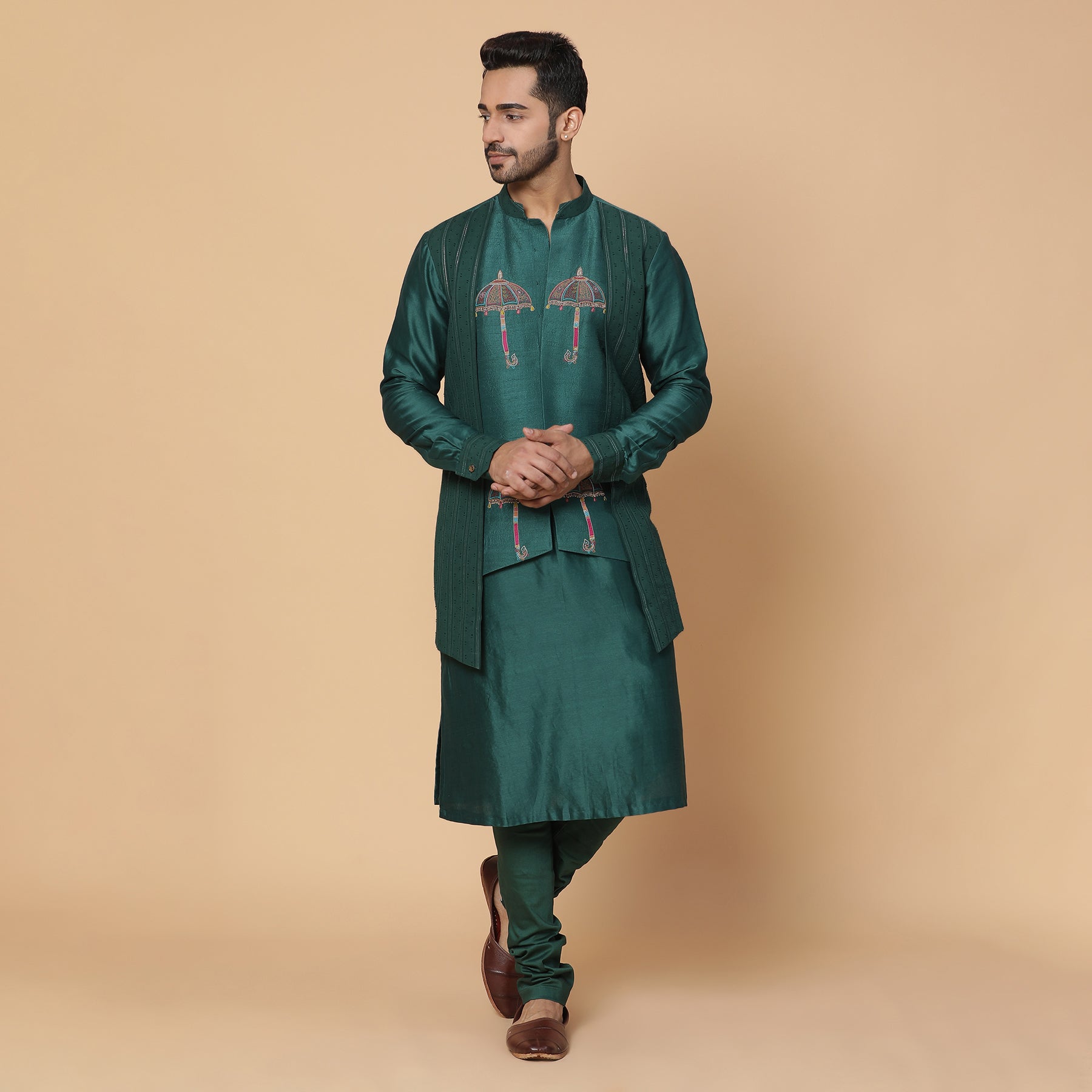 Rama Green Umbrella Kurta Set
