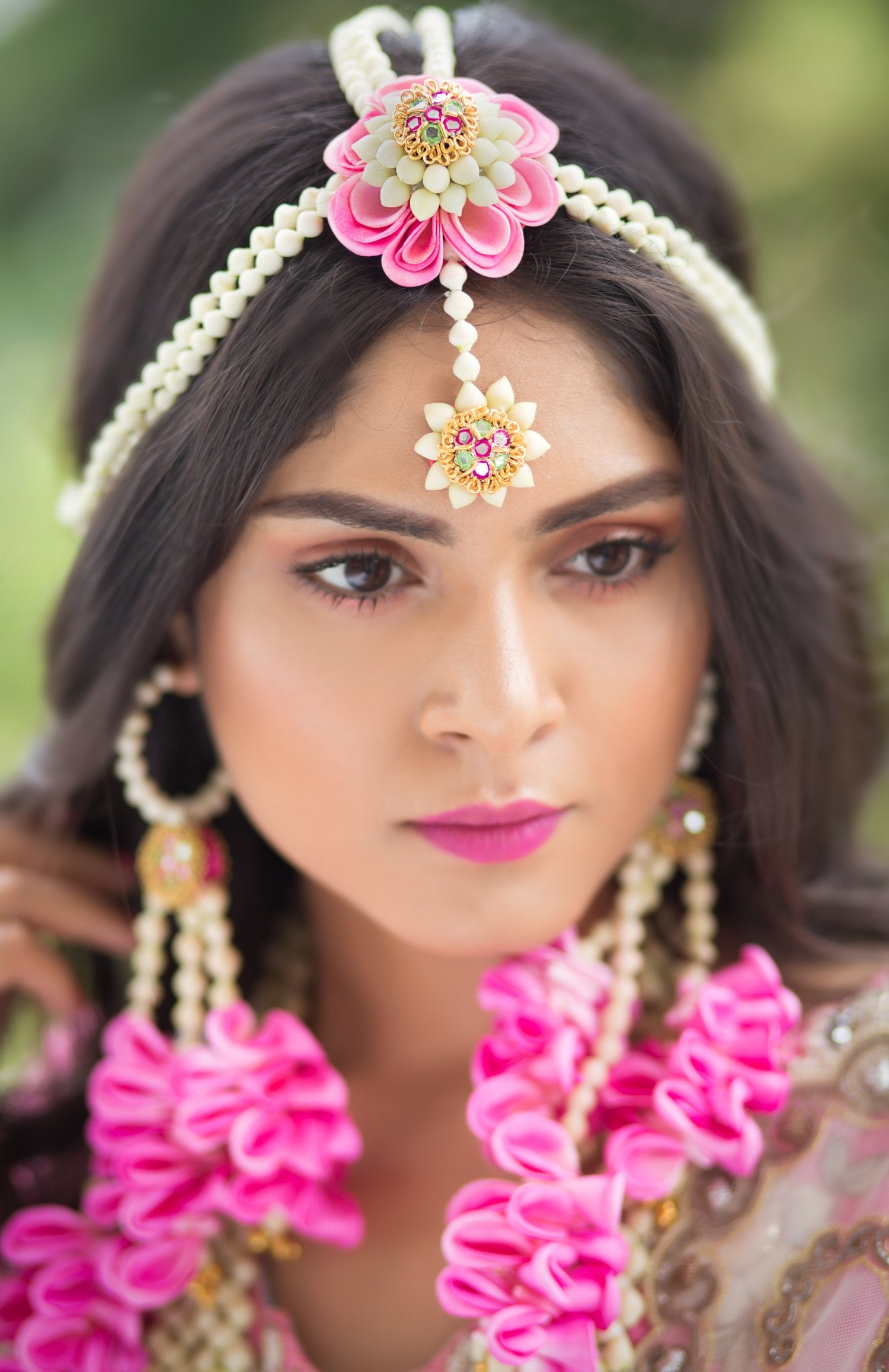 Pink Bougainvillea 3-Layer Earrings