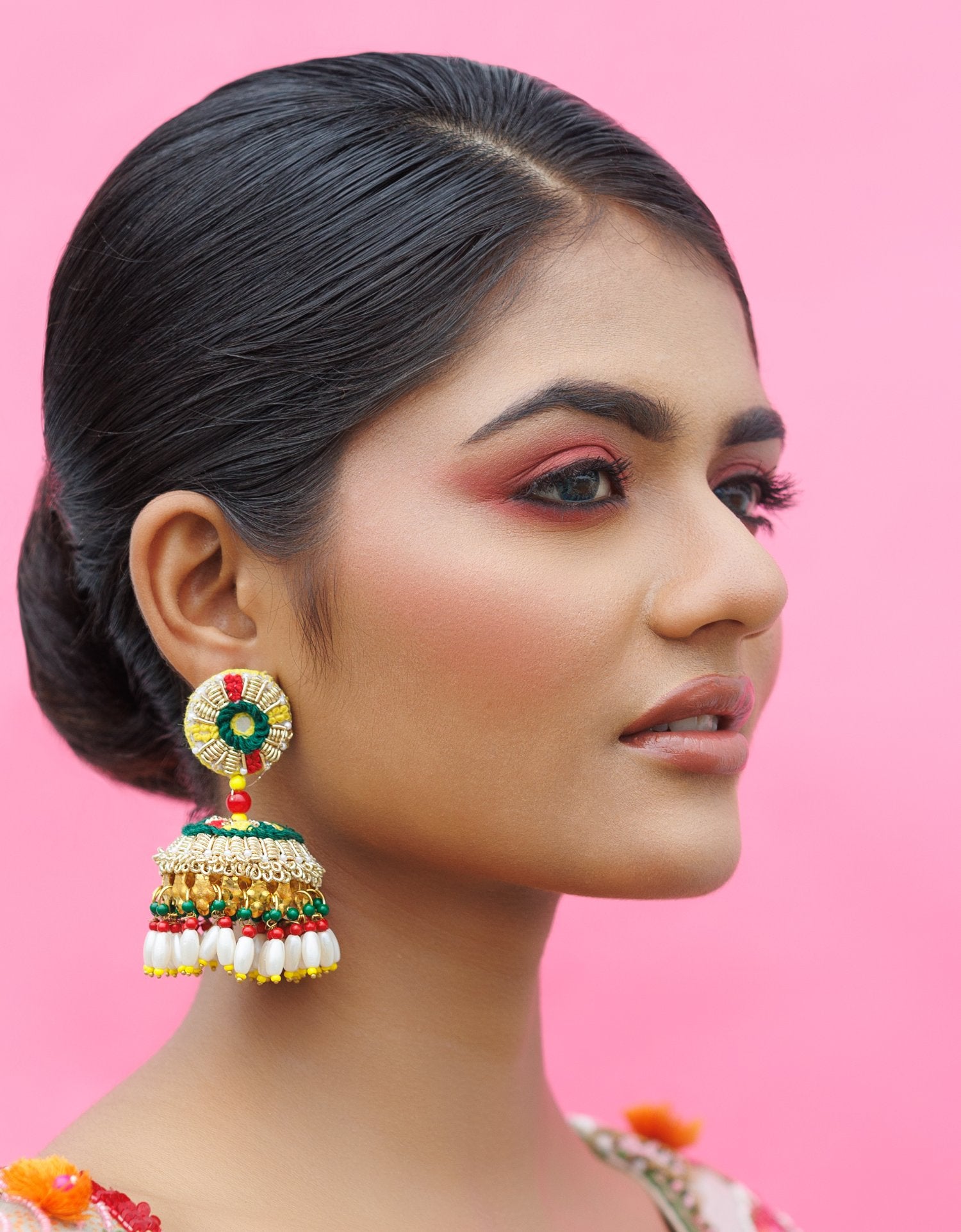 Allure With Emerald Elegance Jhumka