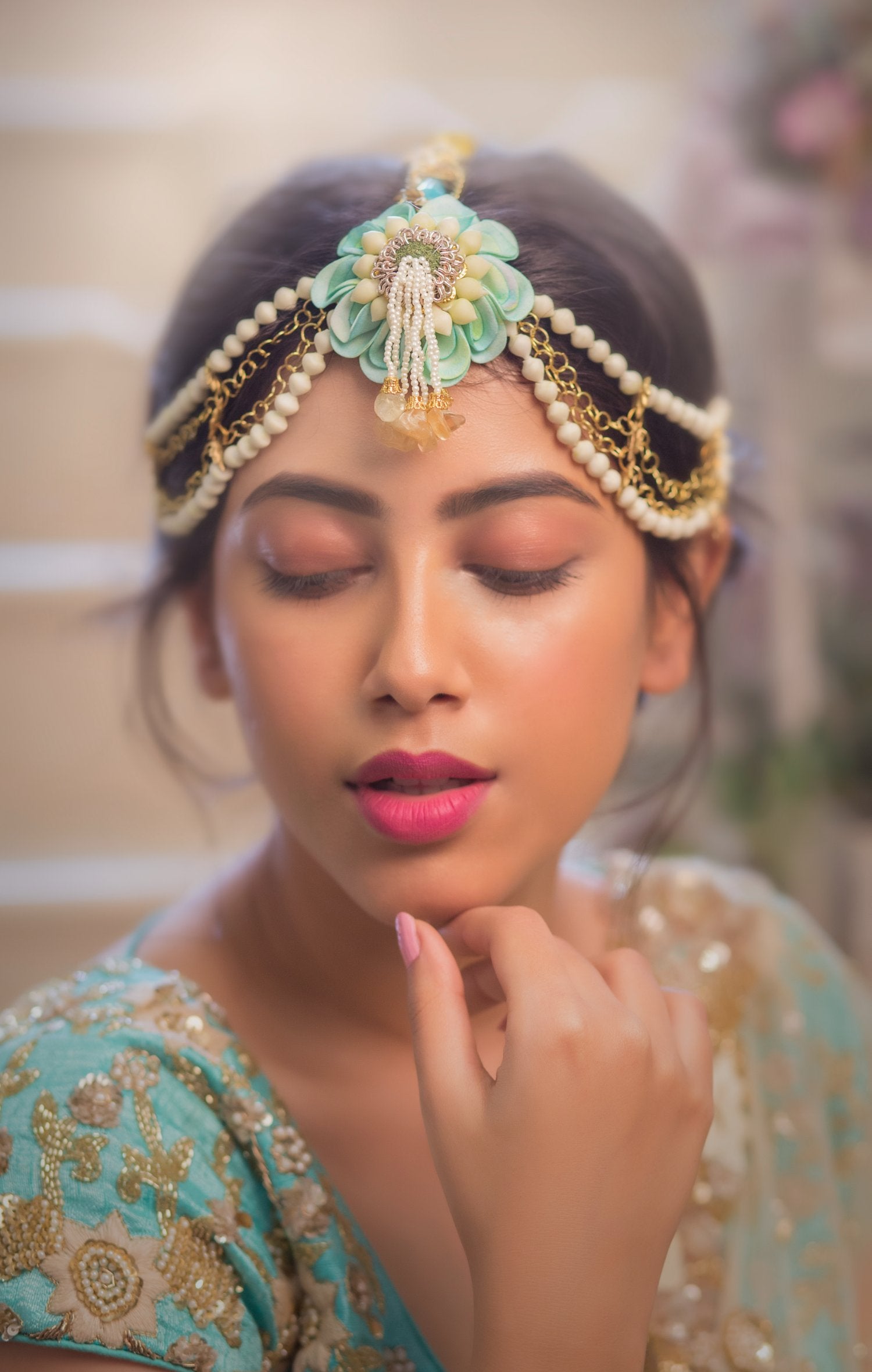 Handmade Floral Haldi Bridal Mathapathi