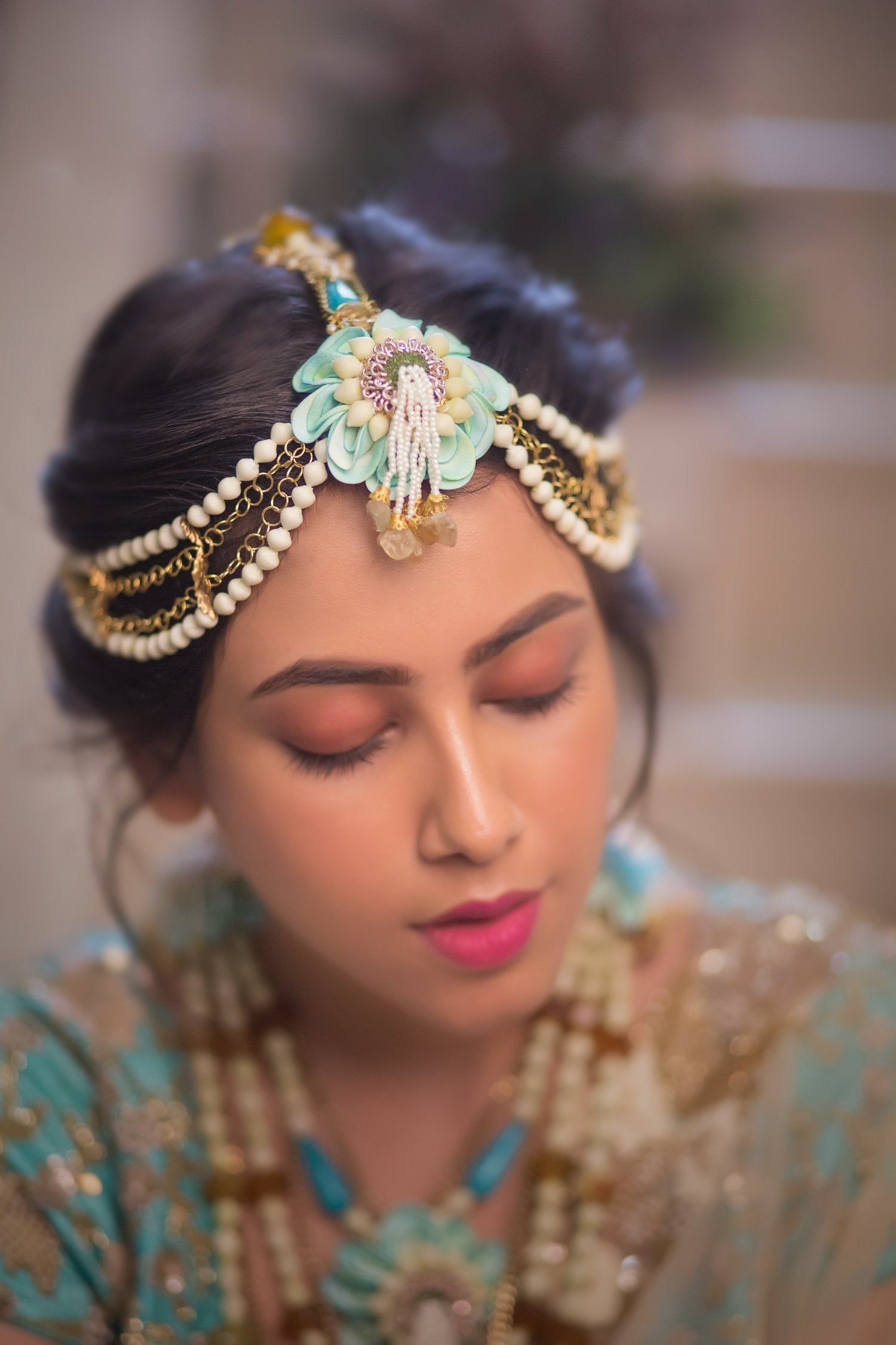 Handmade Floral Haldi Bridal Mathapathi