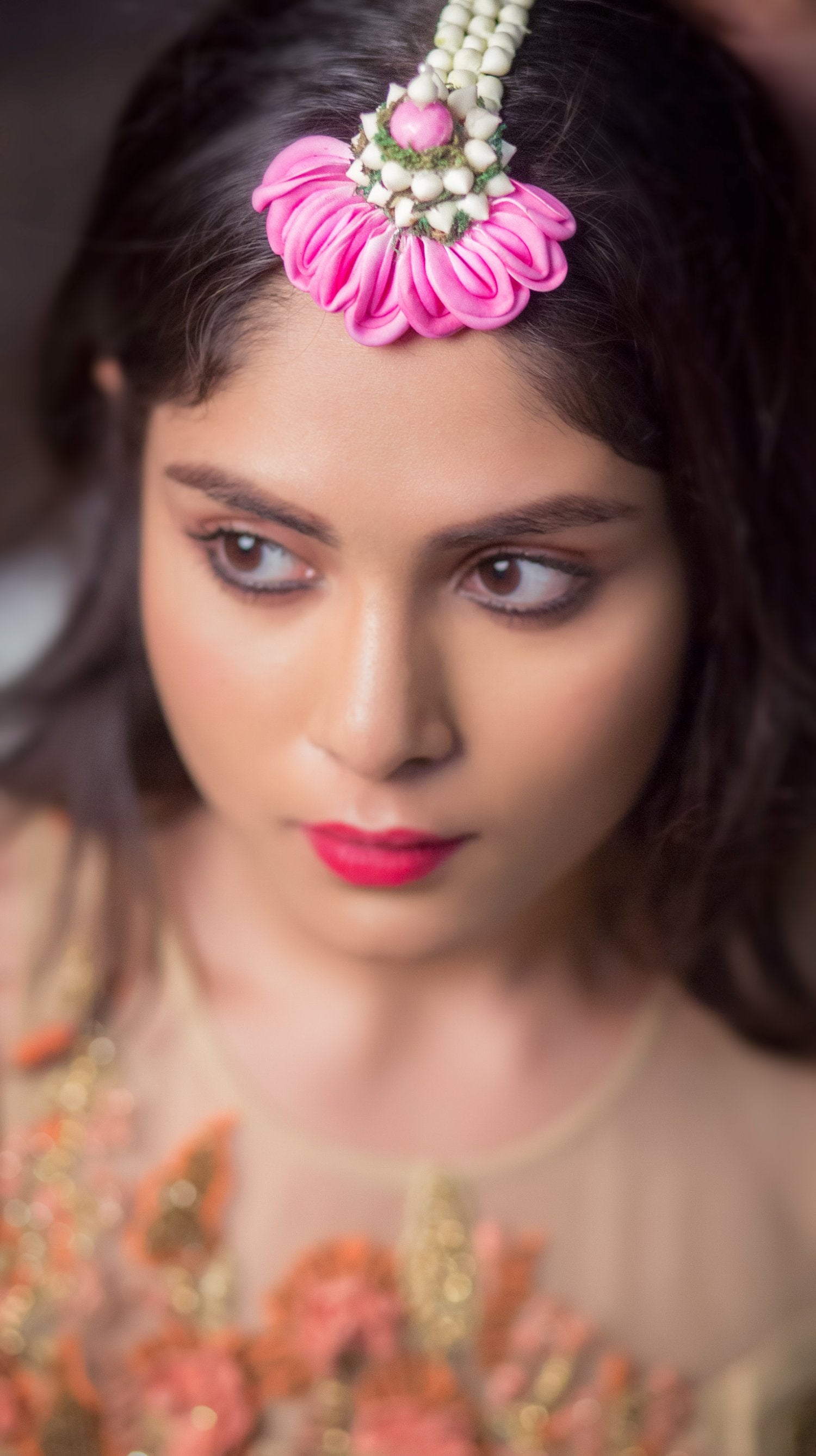 Fuchsia Bridal Maang Tikka