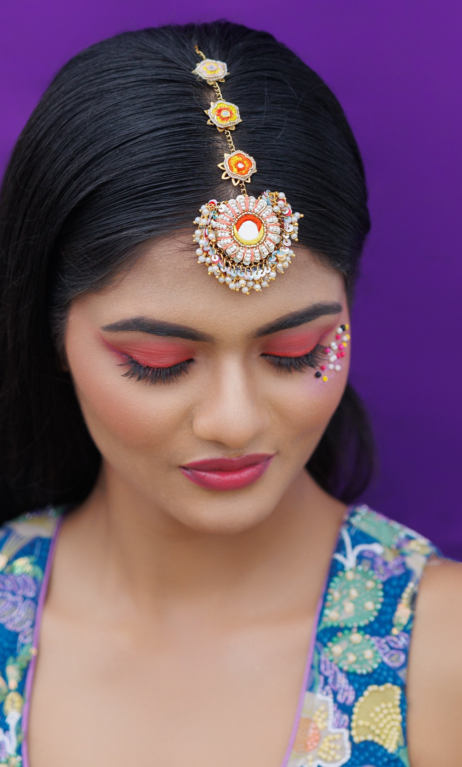 Mirrorwork Anarkali Adornments Mangtikka