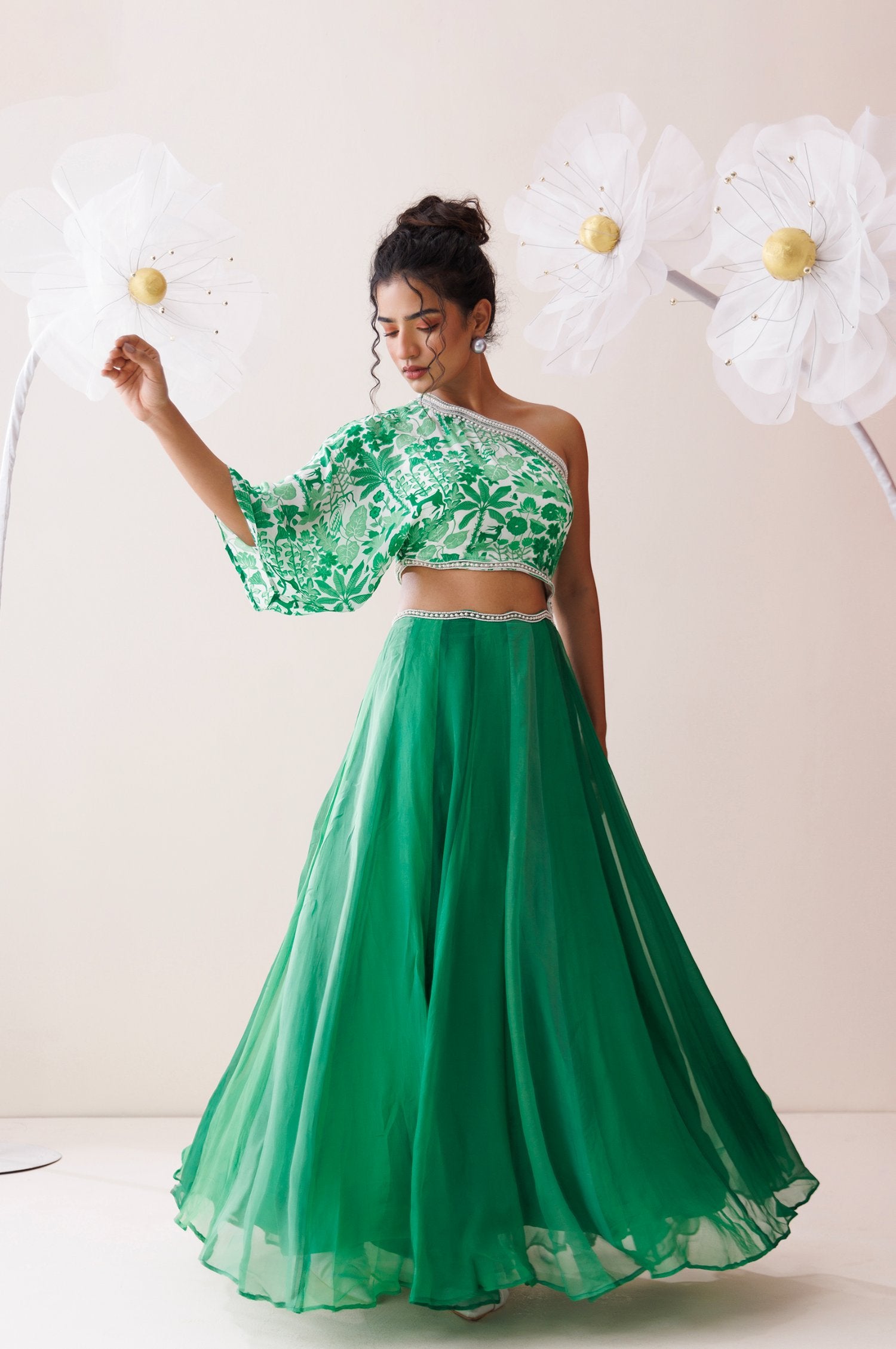 Verde Ombre One-Shoulder Dress – AGASHE