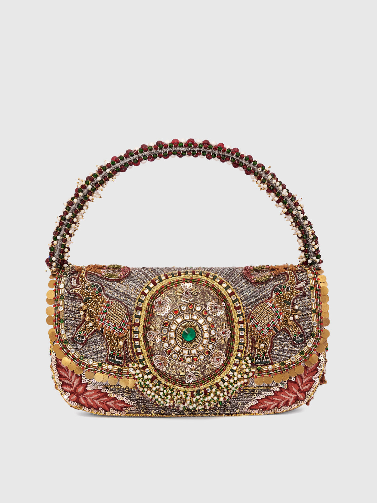 GAJAH FLAPOVER CLUTCH - SILVER