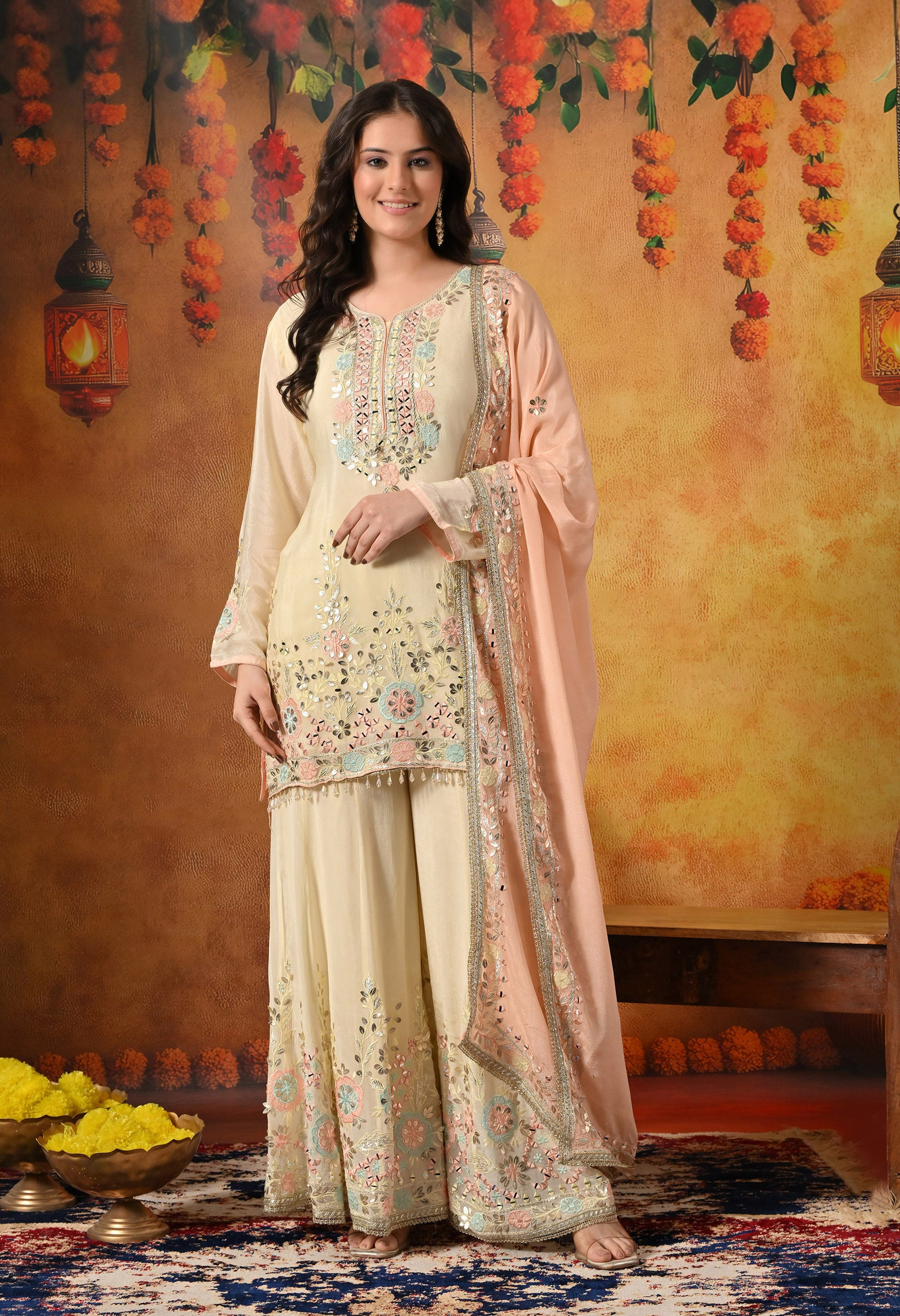 Yellow Sharara Set