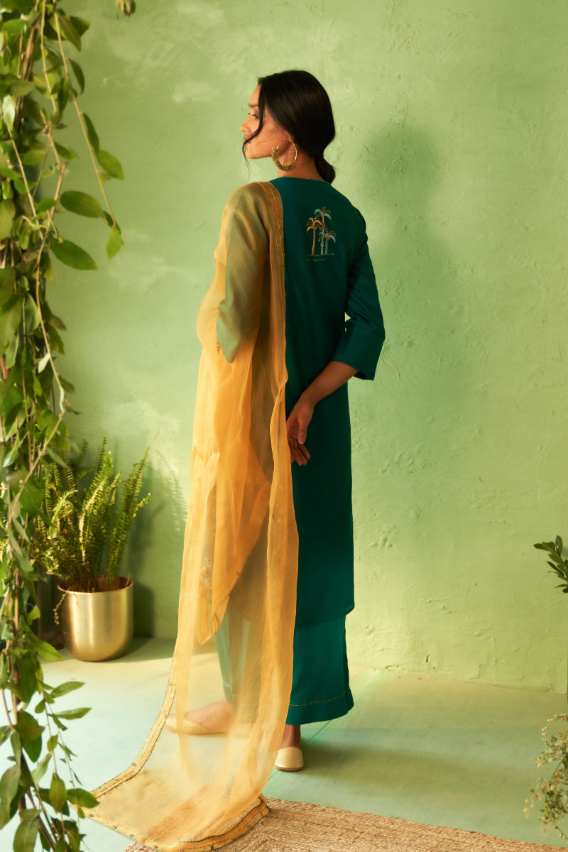 Peacock Green Tunic Set