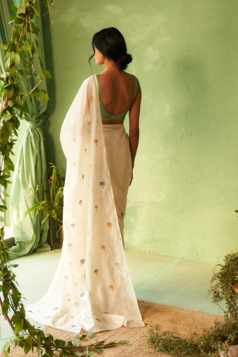 Kinaara saree with Tea Green