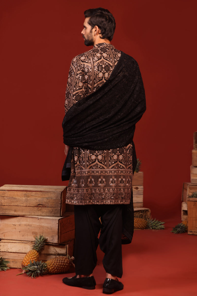 Vidhur Black Kurta Set
