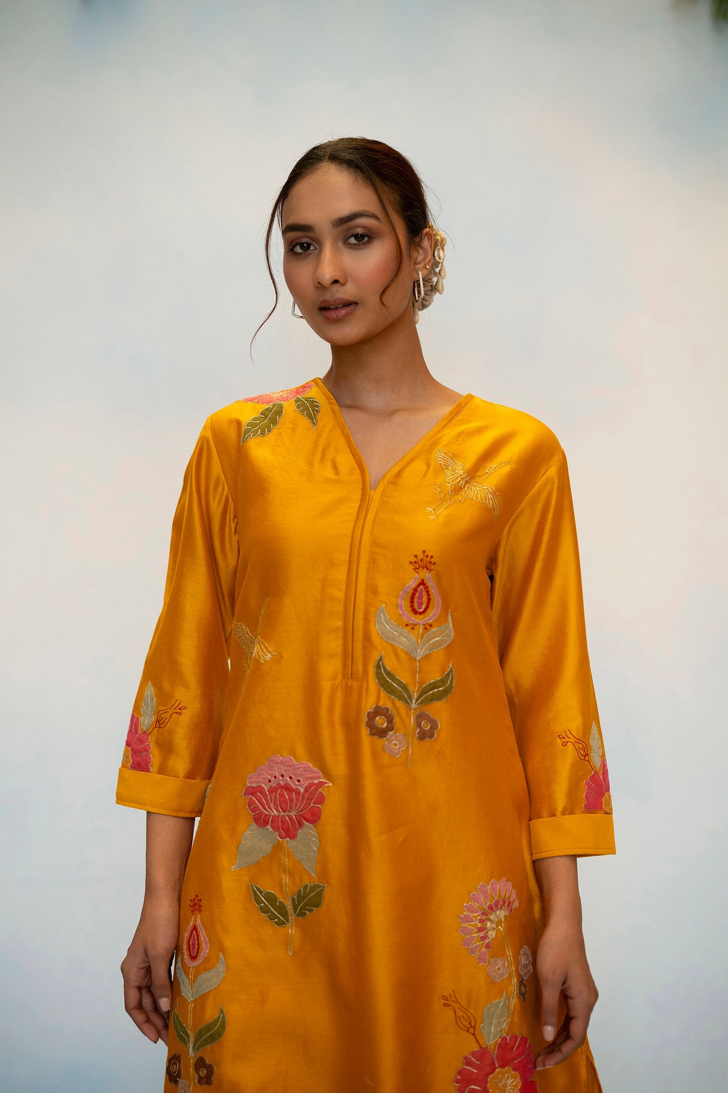 Gul Silk Chanderi Co-ord Set in Bronze