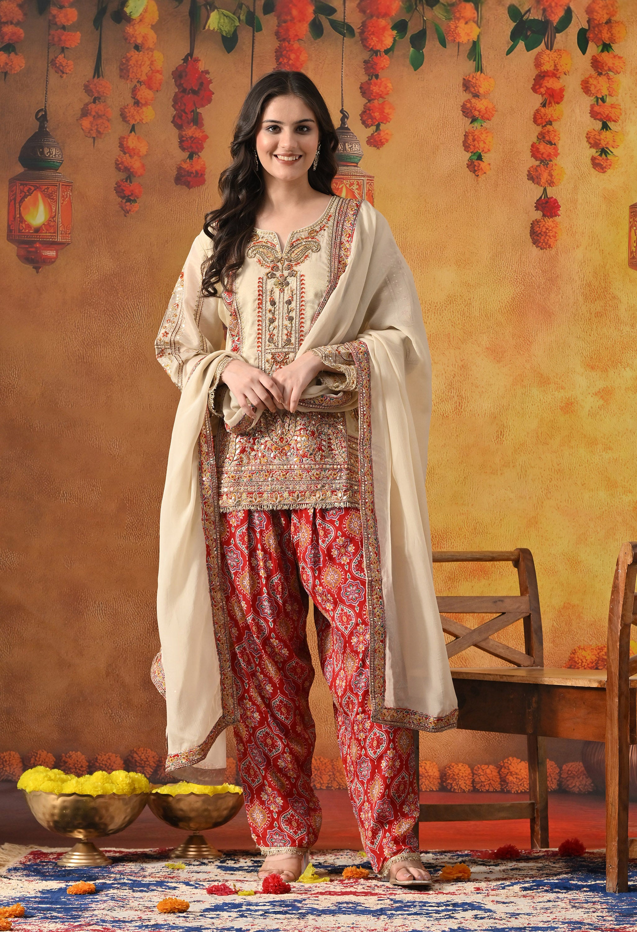 Red Kurta Set