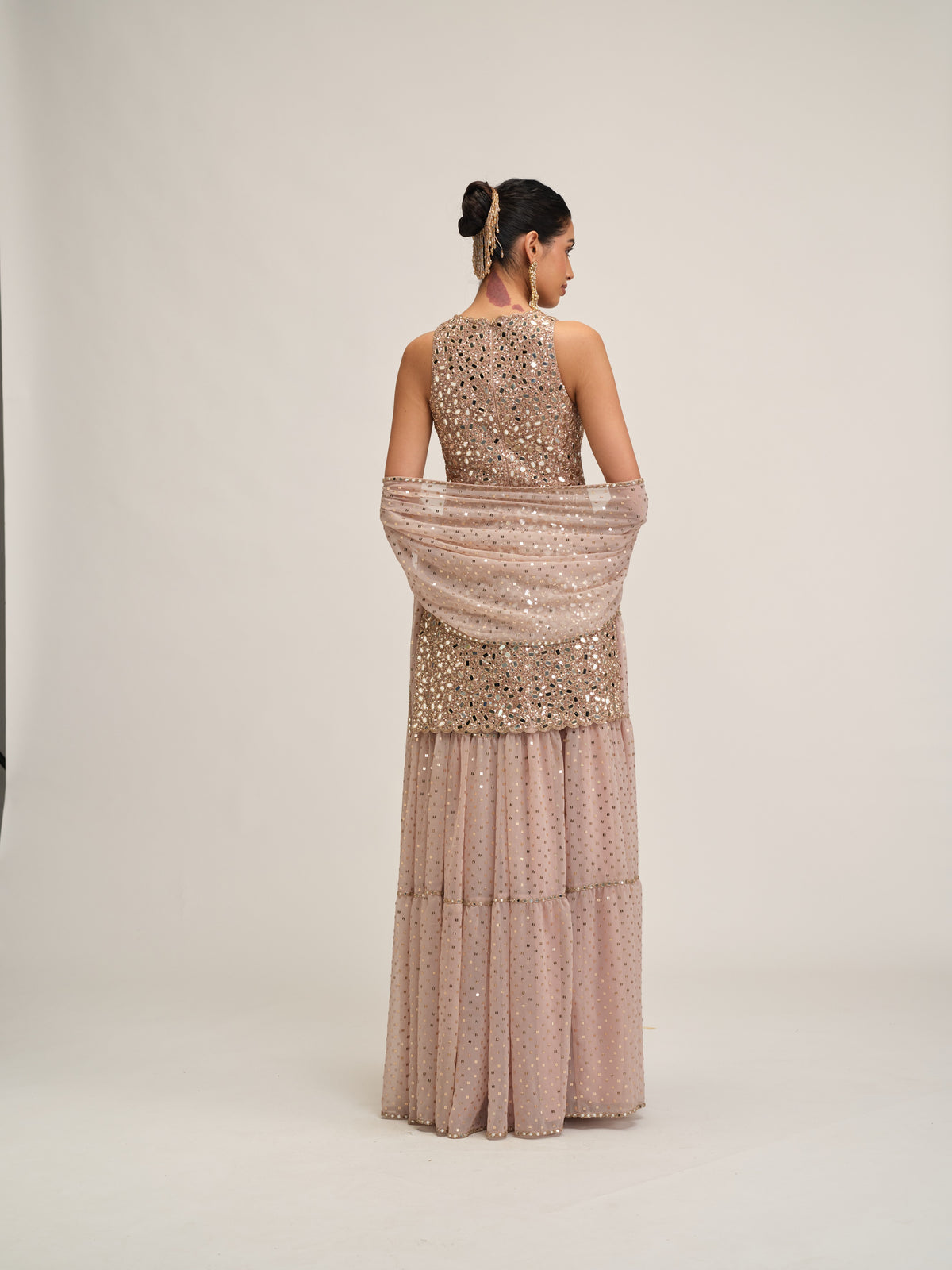 Ash Pink Kurta Sharara Set