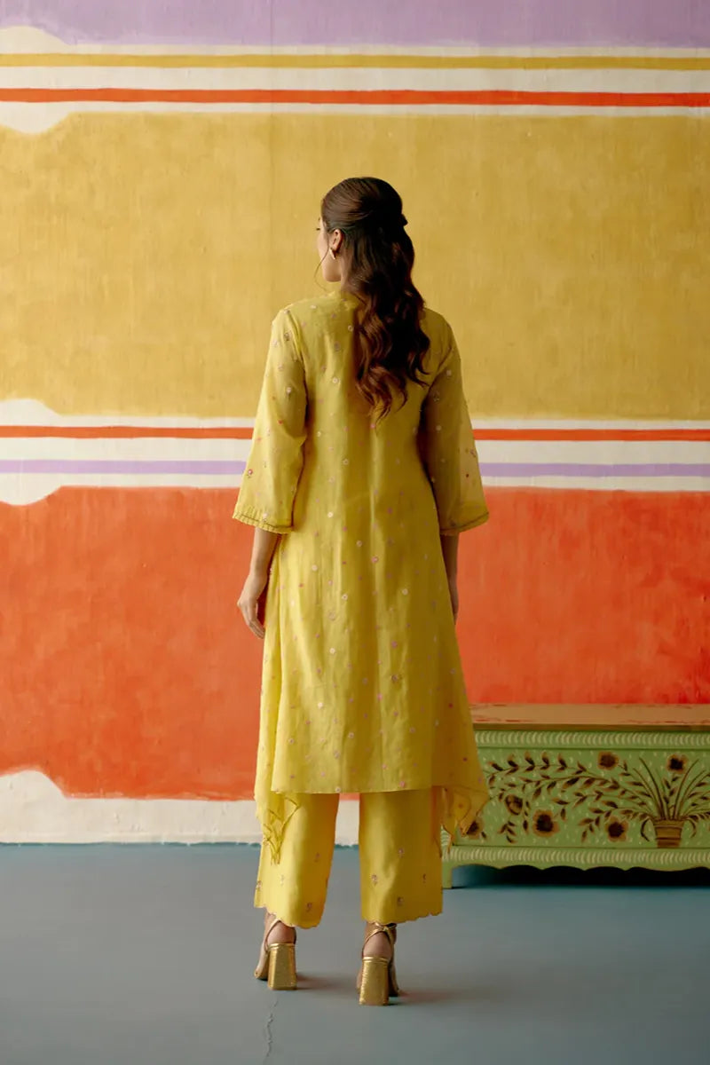 Kesari Frill Long Kurta Set