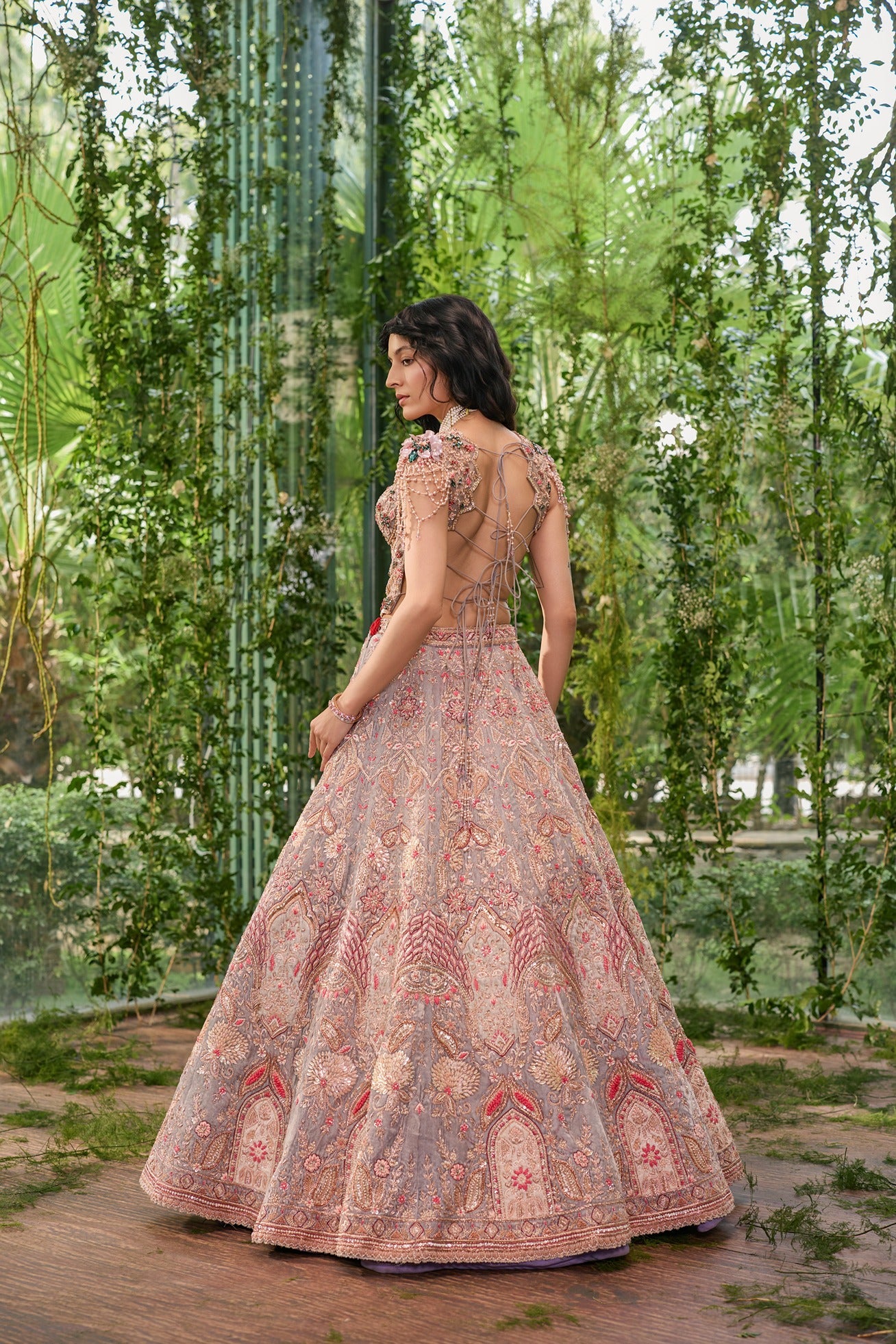 Rajsi Mayura - The Enchanted Grey Lehenga