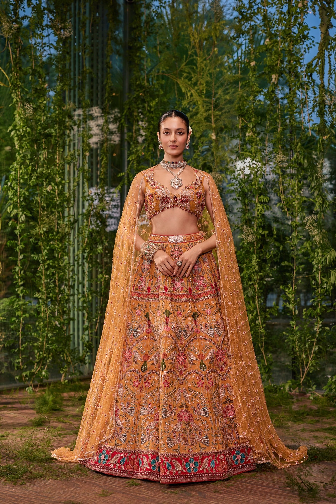 Pakshi Jaal- The Living Tapestry Lehenga