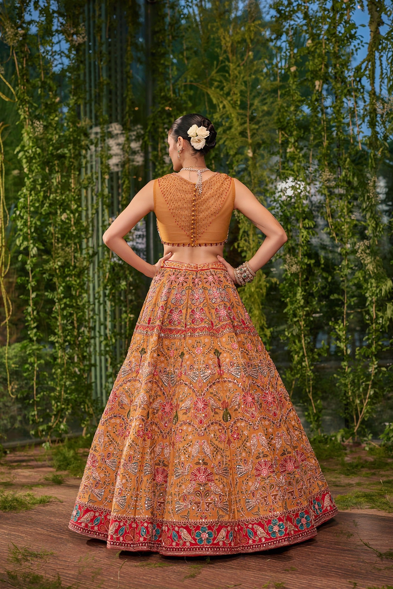 Pakshi Jaal- The Living Tapestry Lehenga