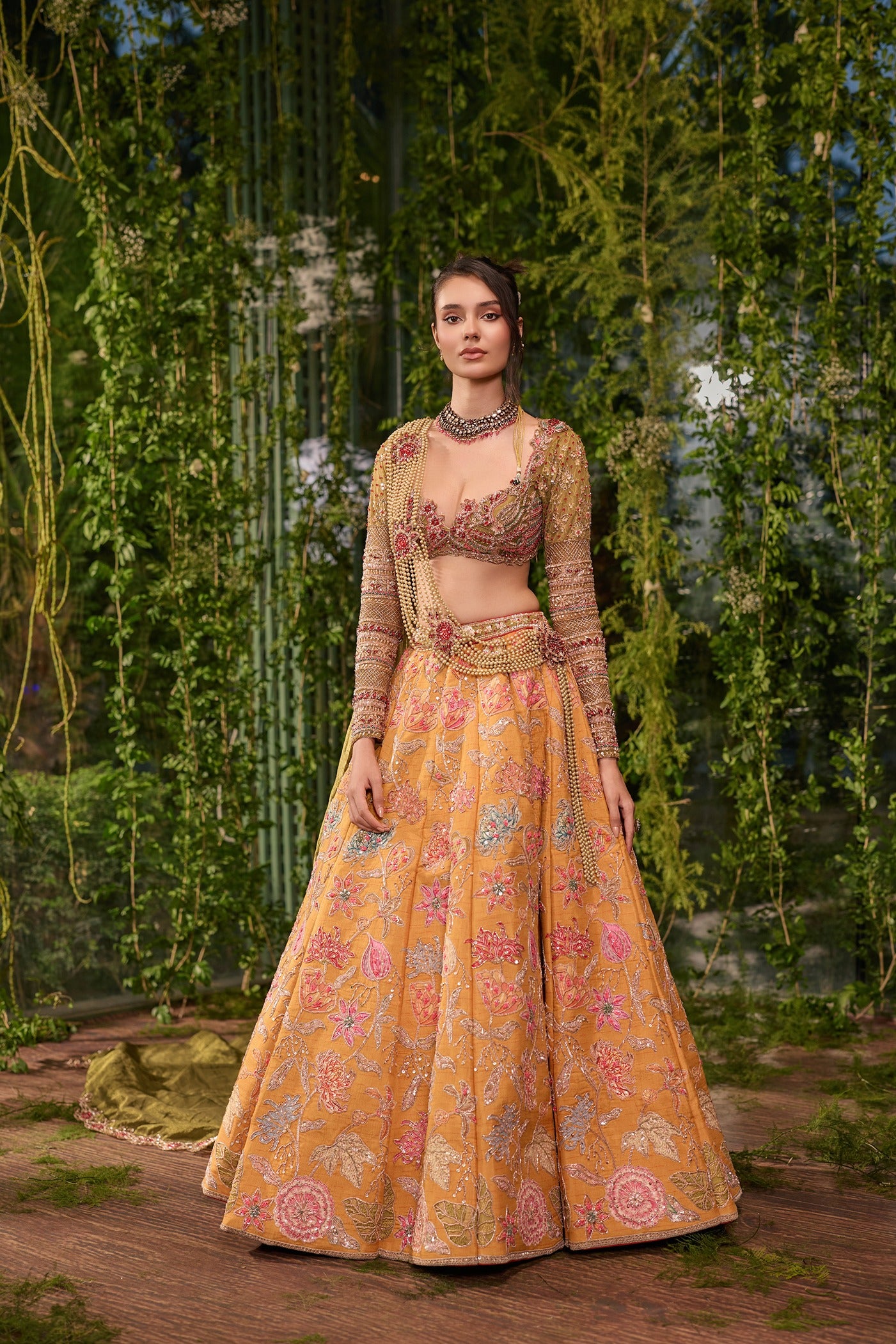 Pushp Raga- The Pearls Trail Lehenga