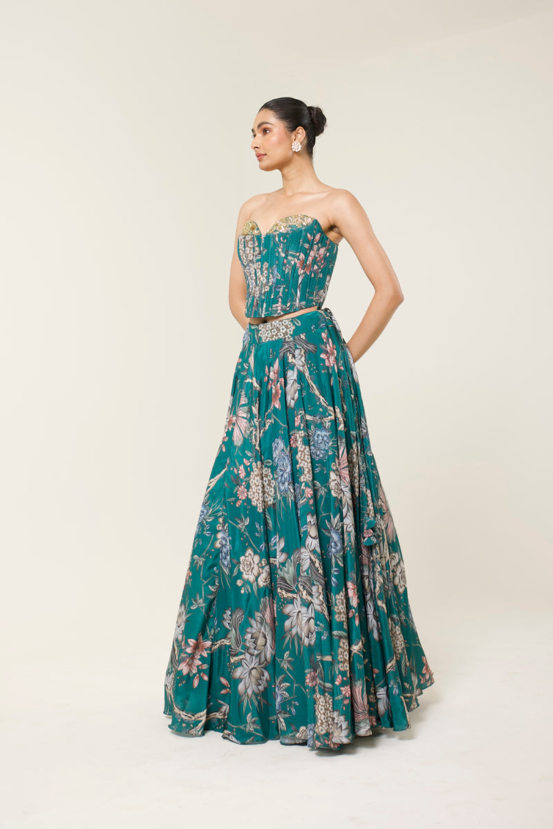 WILDFLOWER CORSET LEHENGA SET