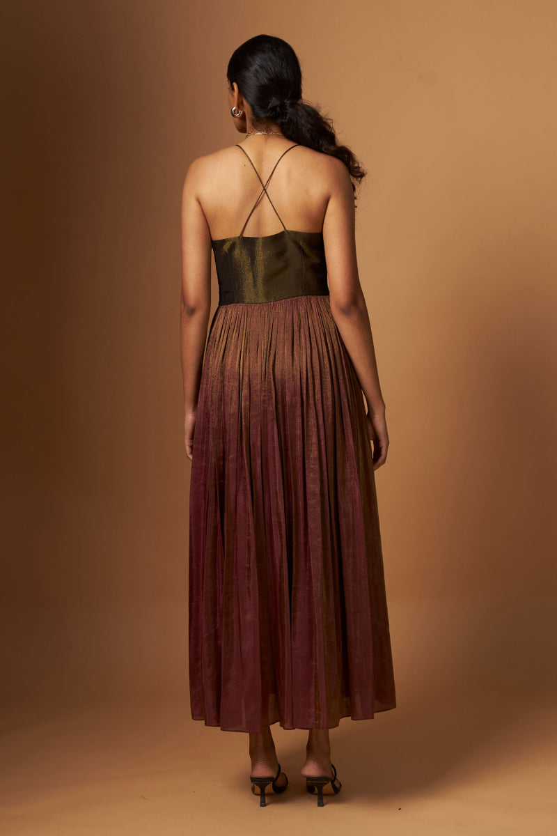 Hand Pleated Strap Dress