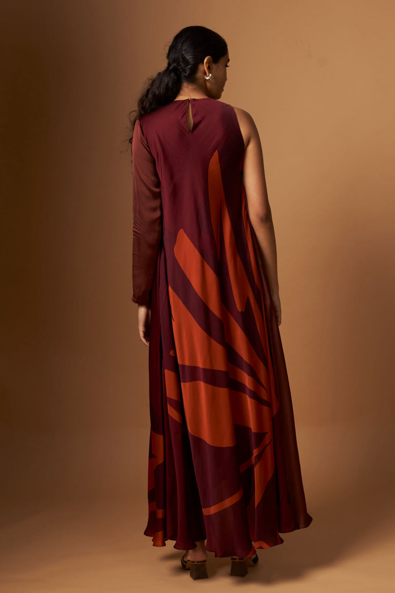 Incut One Side Sleeve Dress