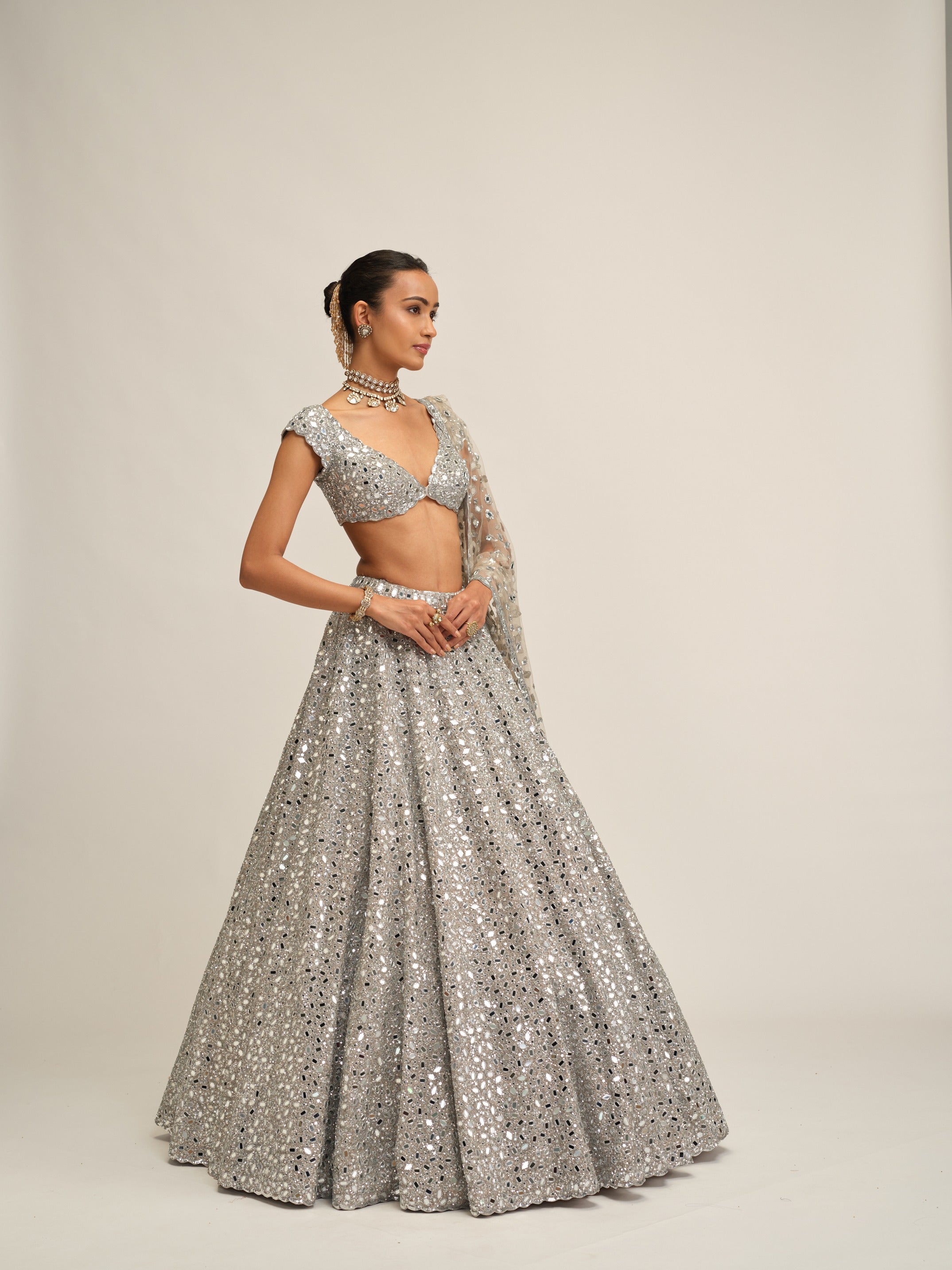 Silver Lehenga Set