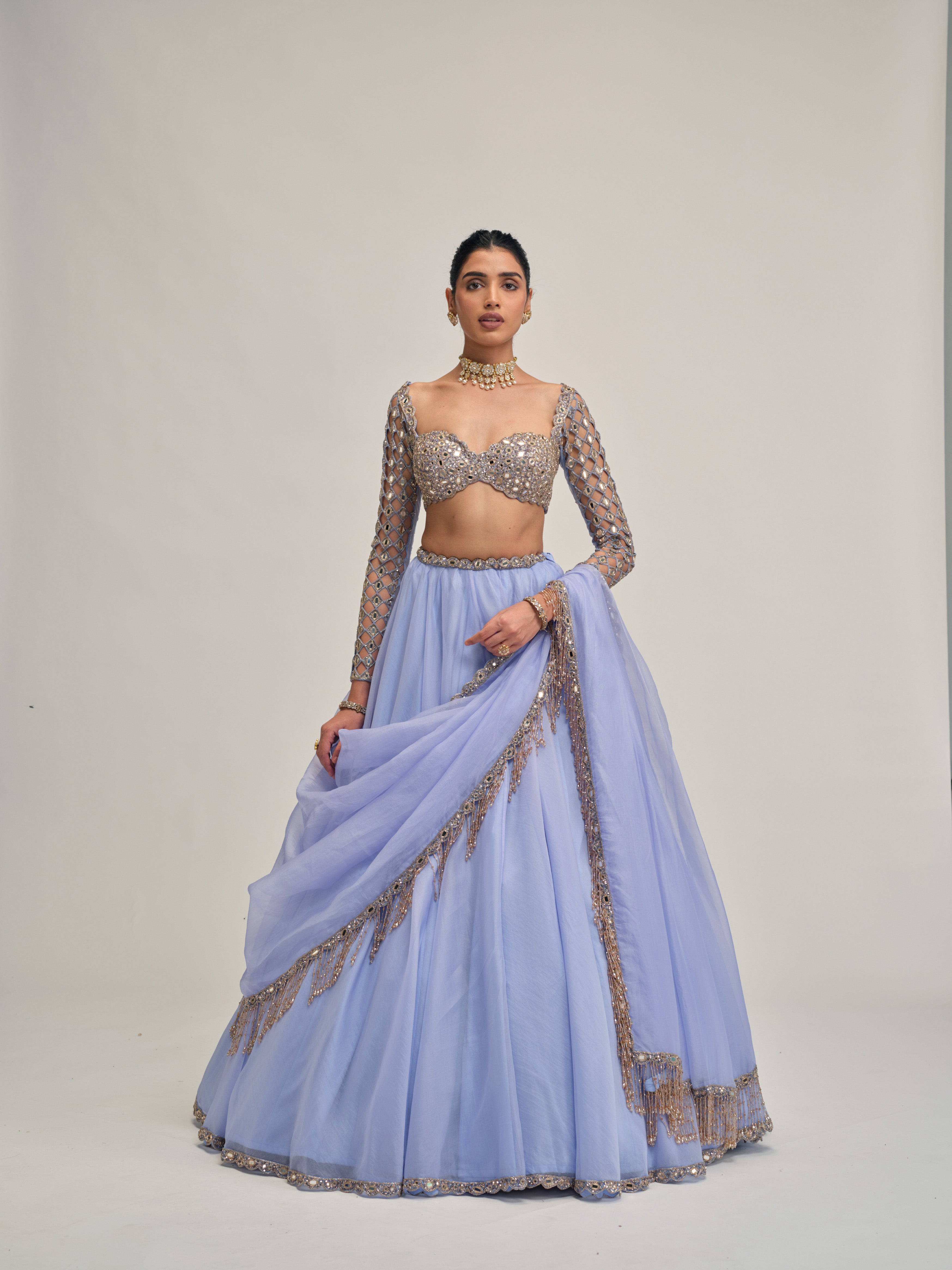 Dew Blue Lehenga Set