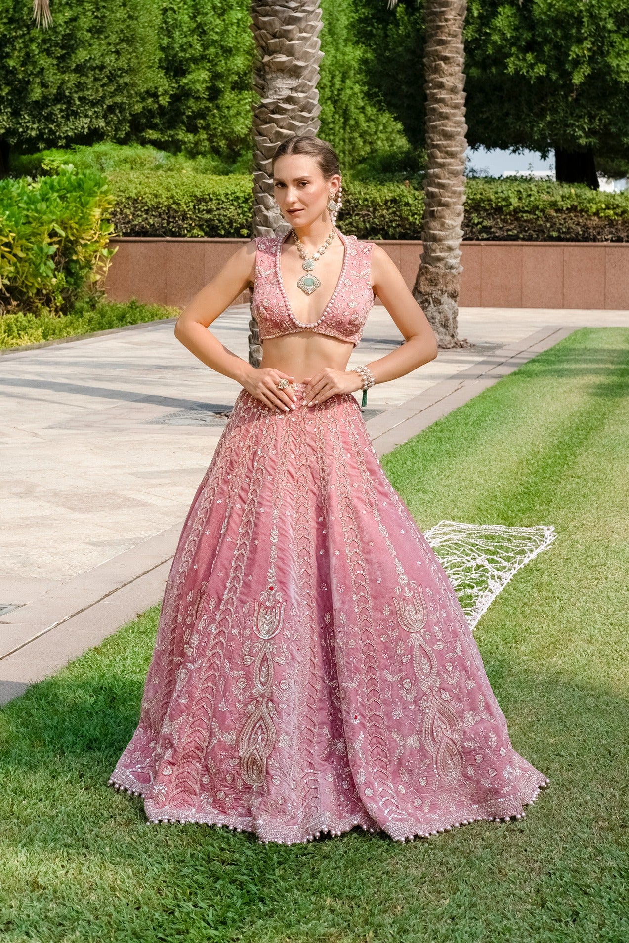 Victoria Rose Pink Lehenga Set