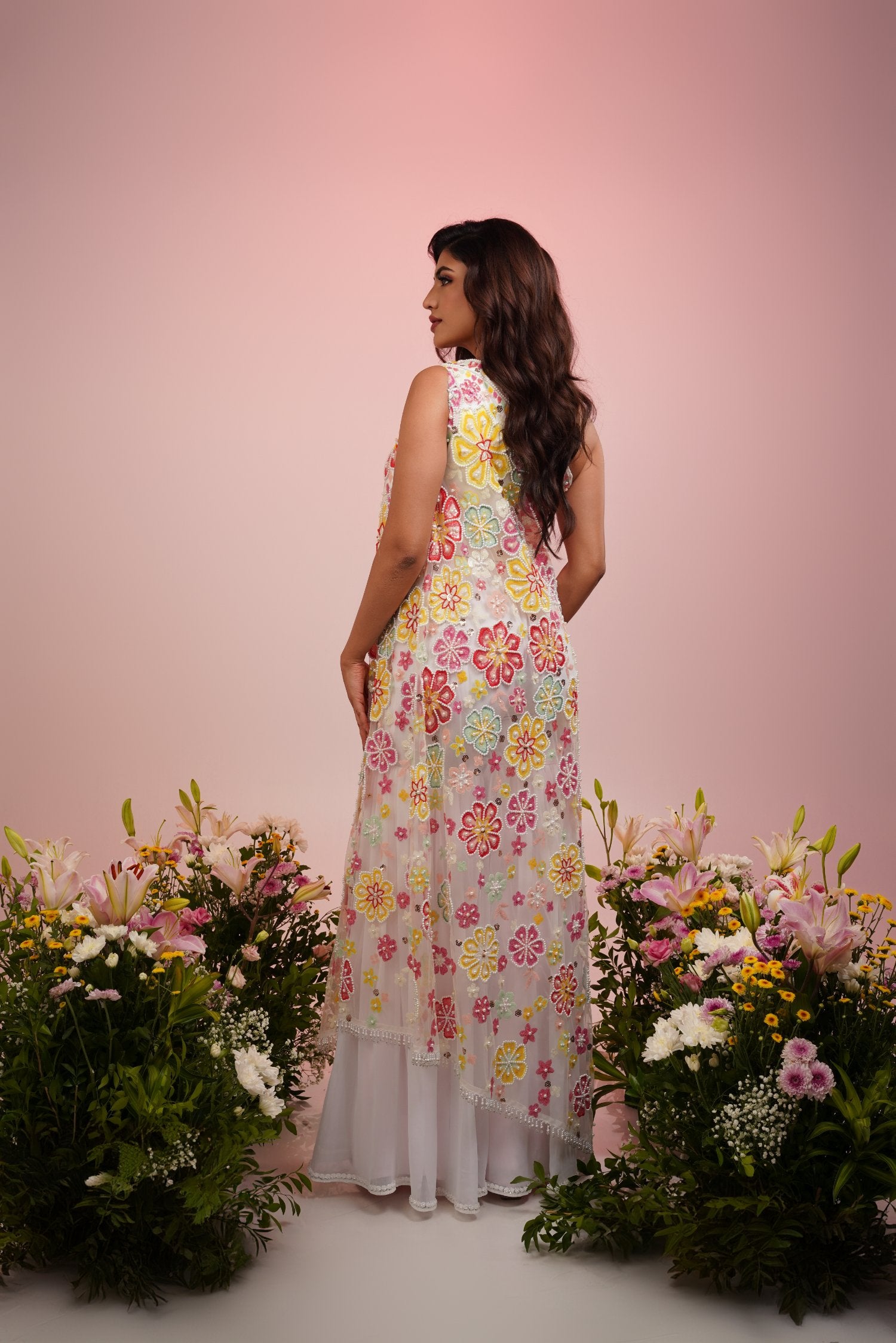 Multi Colour Embroidered Dress