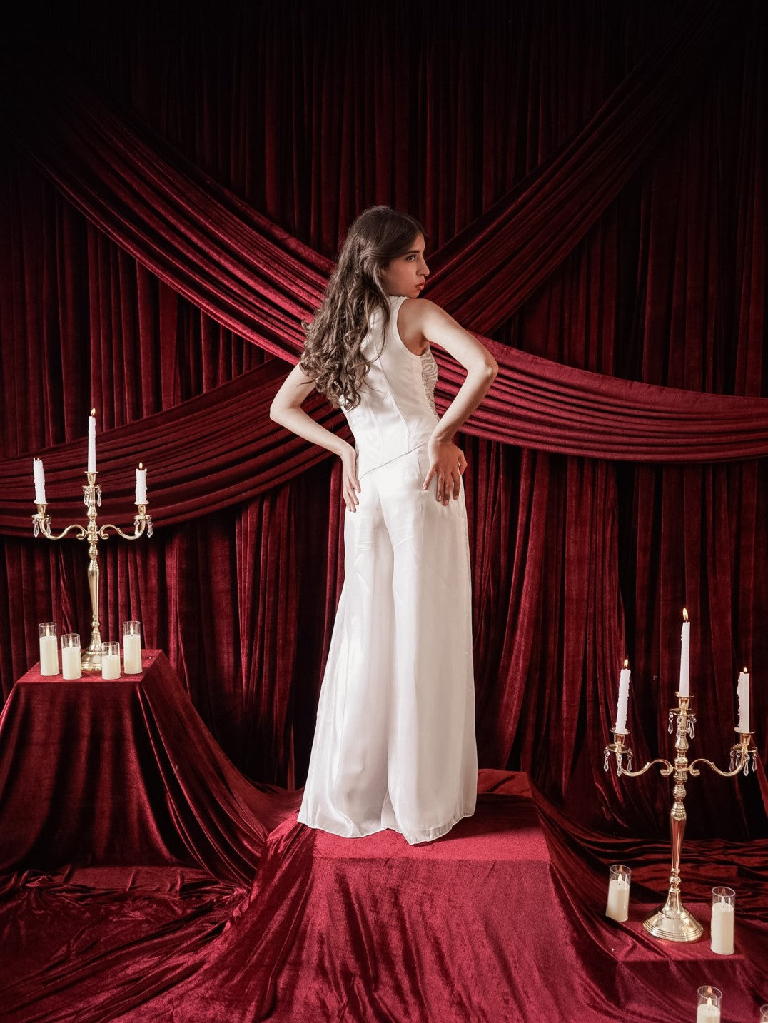 ONE-SHOULDER TOP WITH PLAZZO PANTS