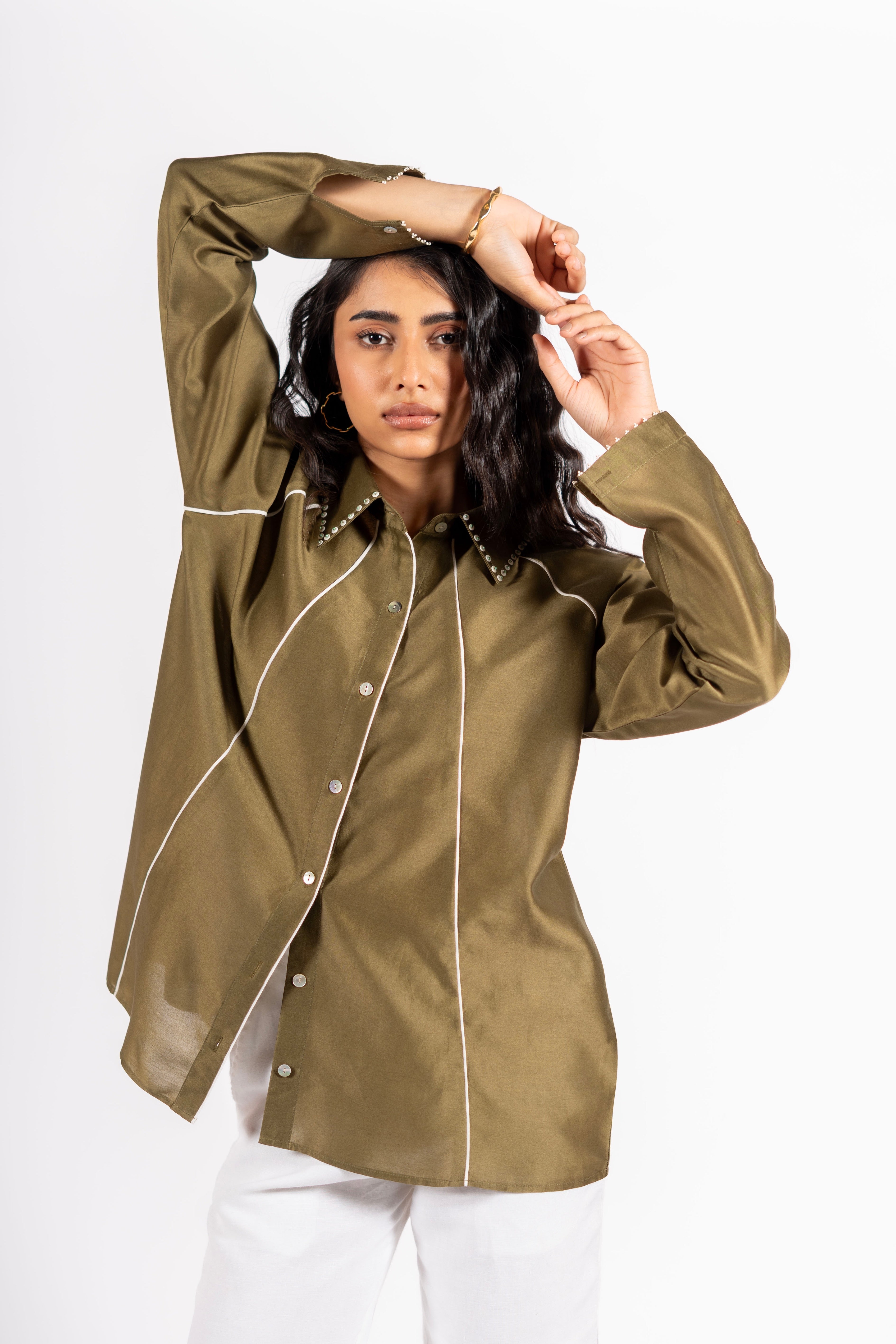 Harper Shirt Khakhi Green