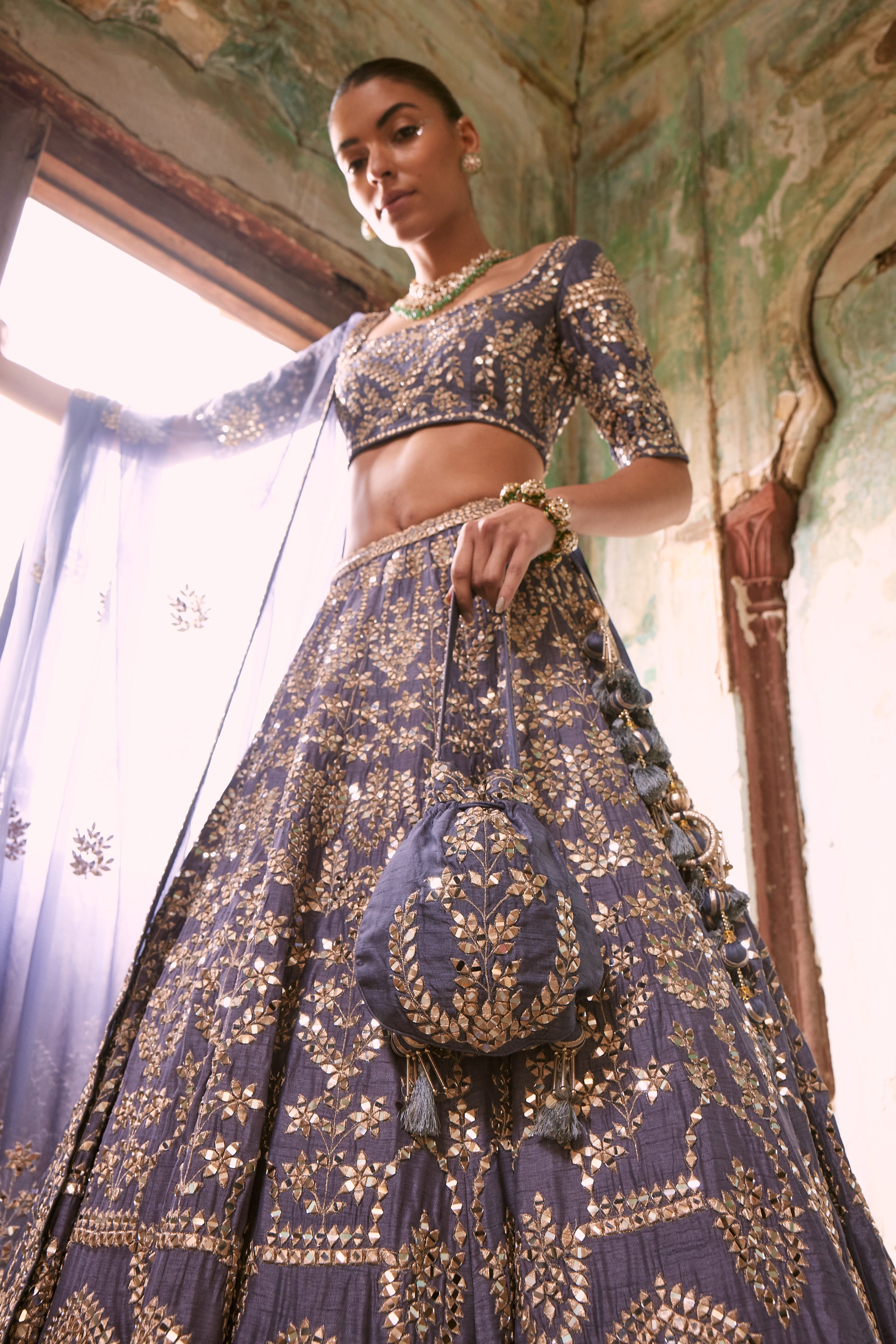 Presidential blue lehenga