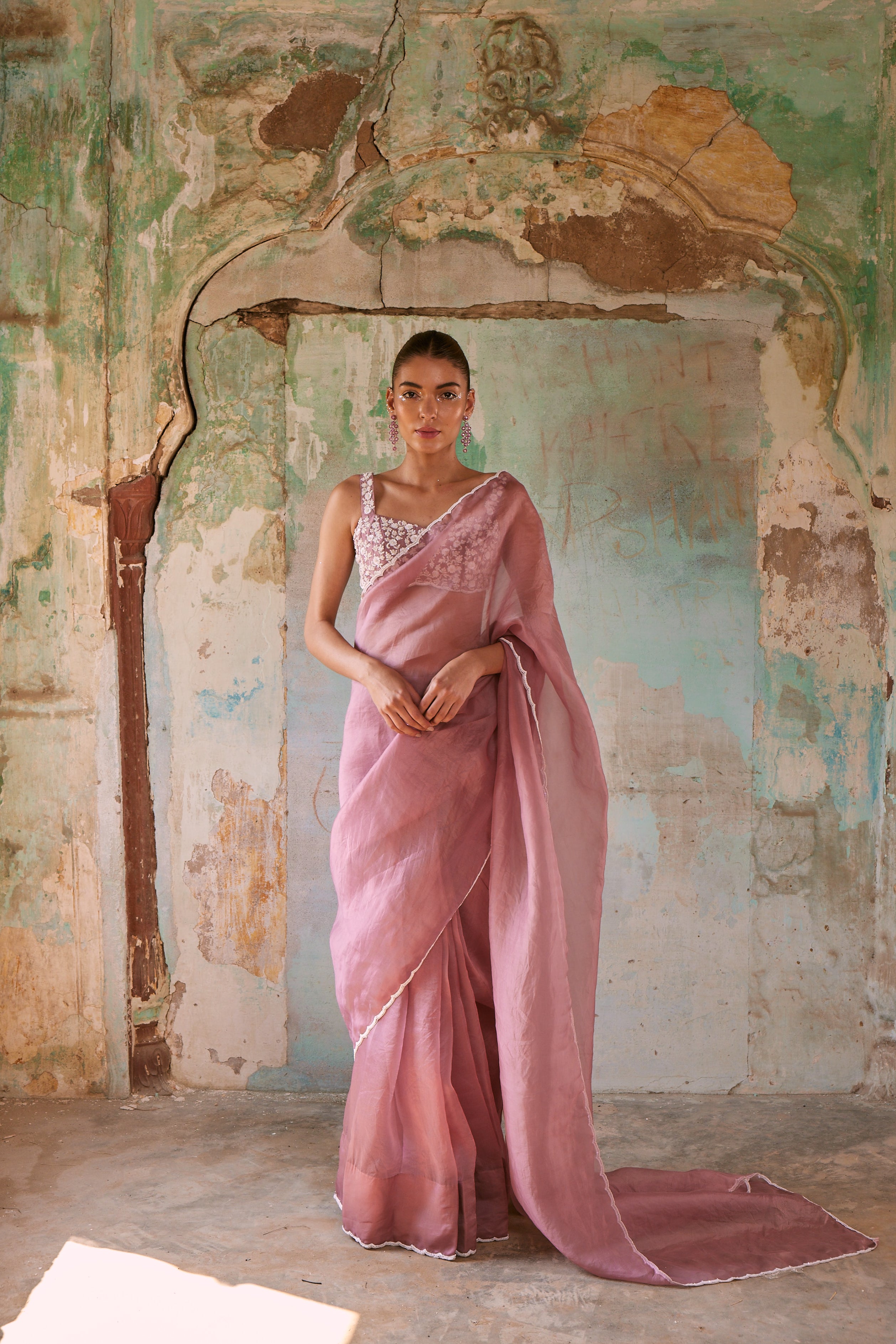 Mauve saree
