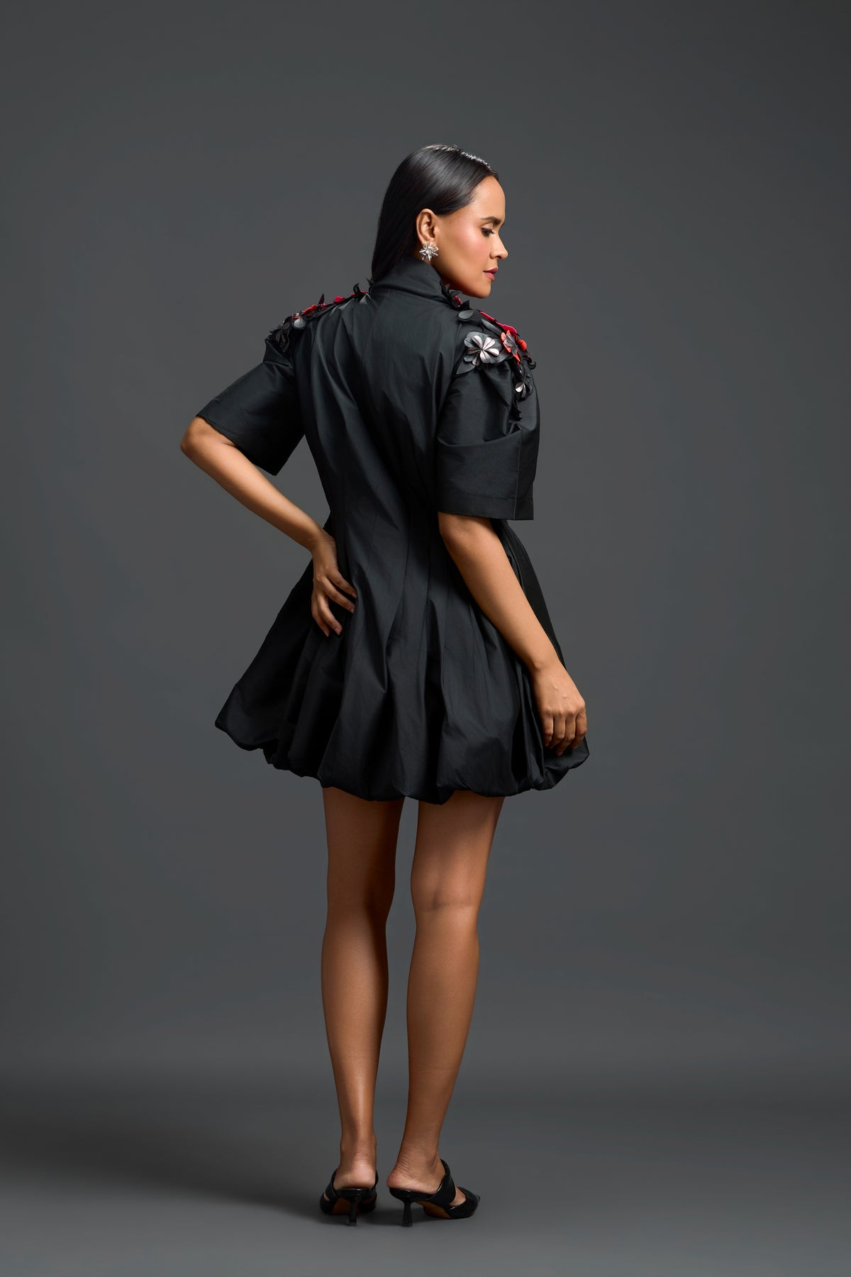 Black Taffeta Bubble Dress