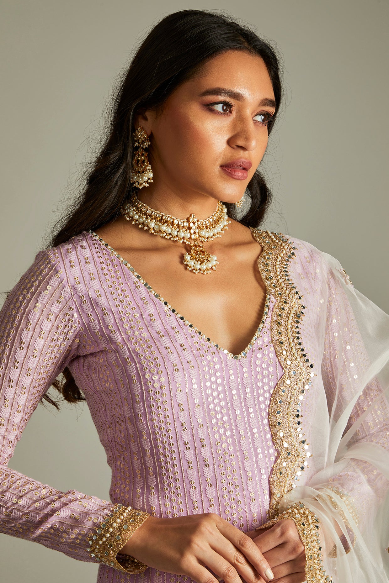 Lilac Kurta Pants Set