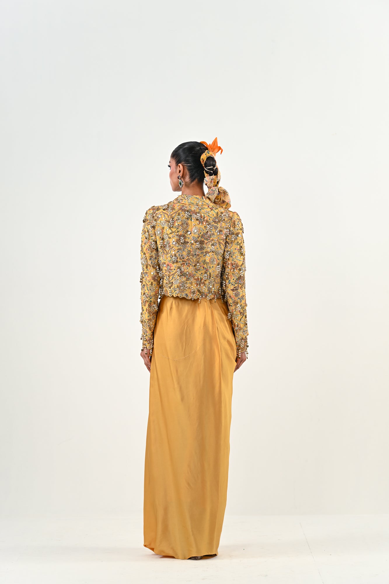 M EMBROIDERED JACKET DHOTI SET