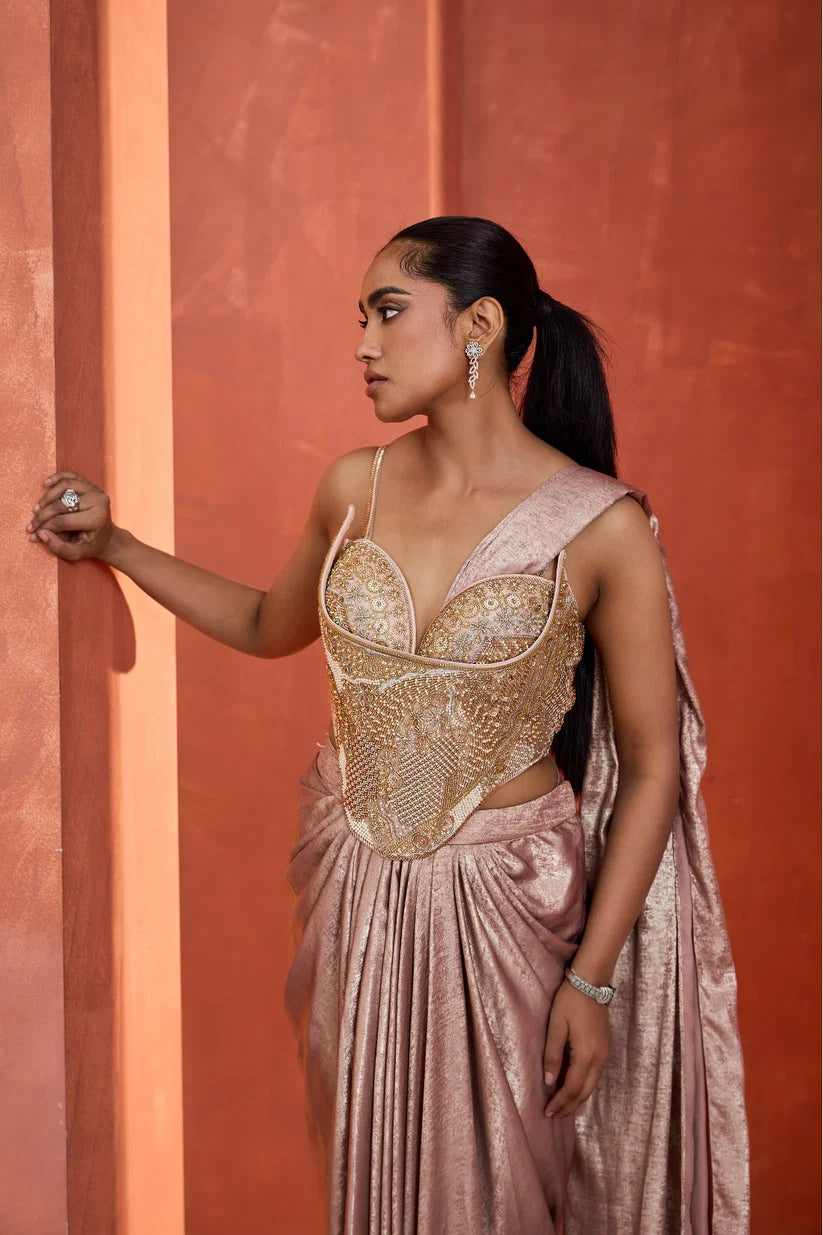 Drape Skirt With Corset